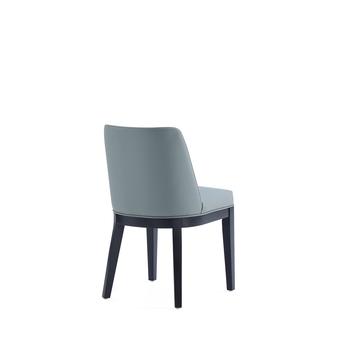 Gansevoort Modern Wood Vegan Leather Dining Chair in Pewter - Set of 4 2-DC051-PT