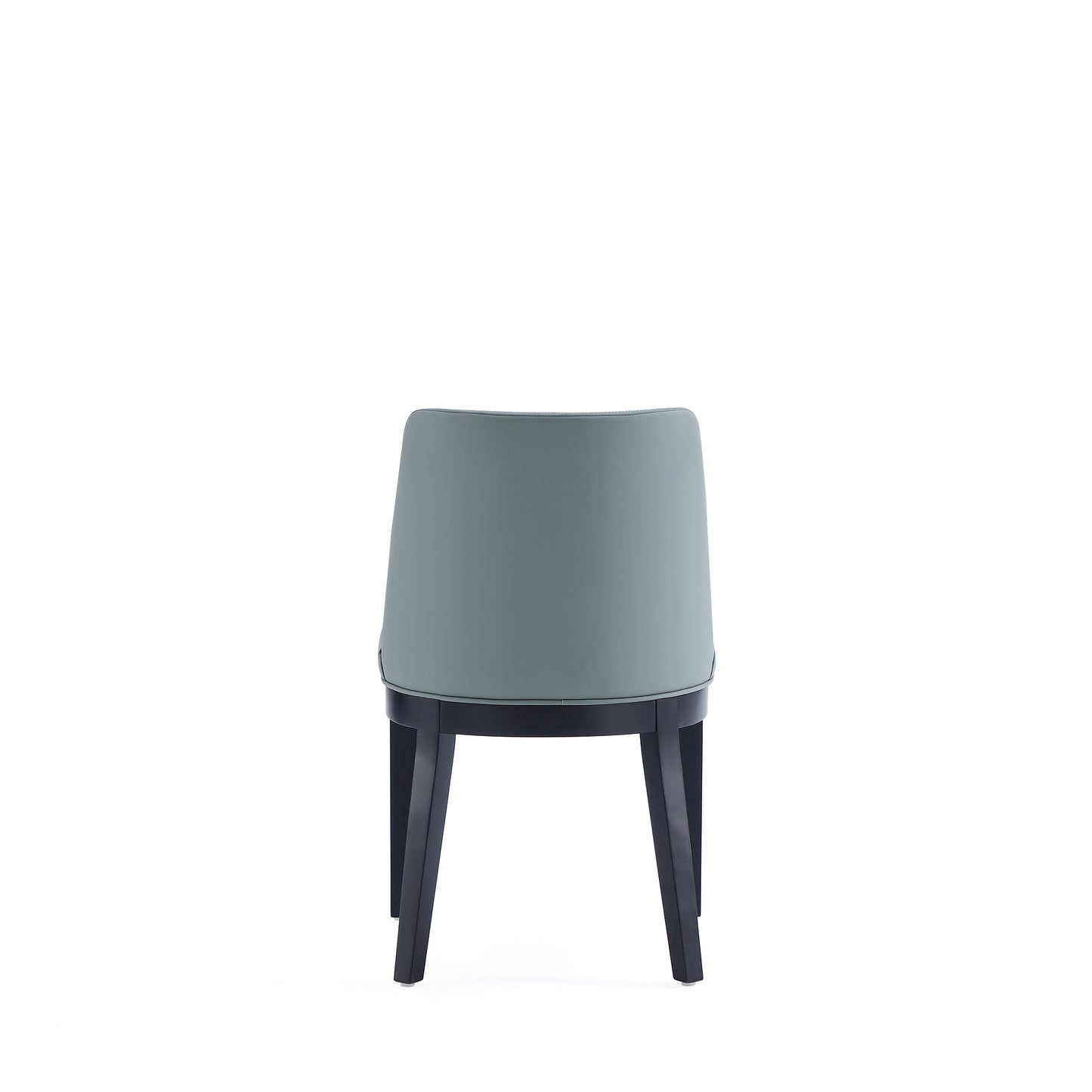 Gansevoort Modern Wood Vegan Leather Dining Chair in Pewter - Set of 4 2-DC051-PT