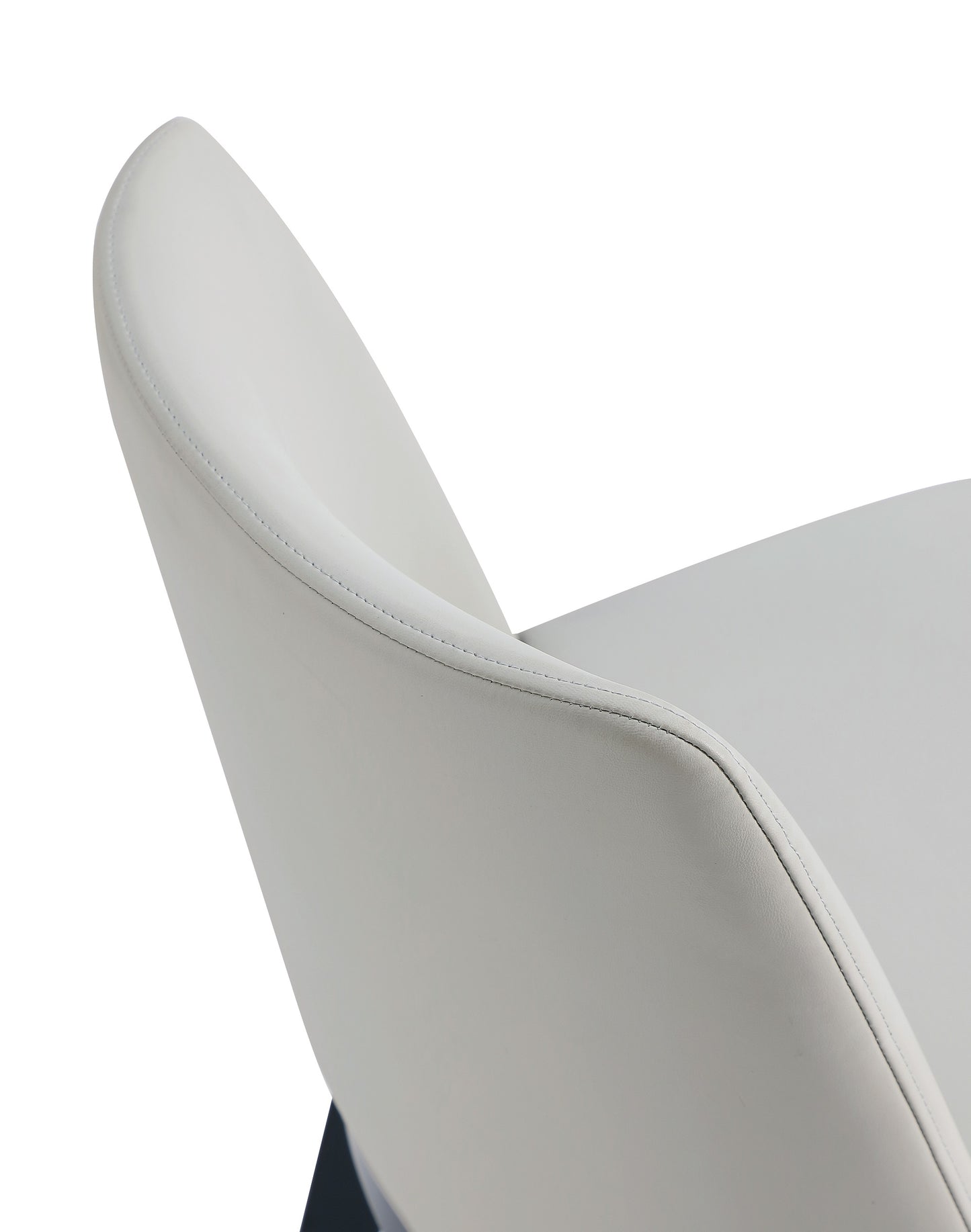 Gansevoort Modern Wood Vegan Leather Dining Chair in Stone Gray - Set of 4 2-DC051-ST