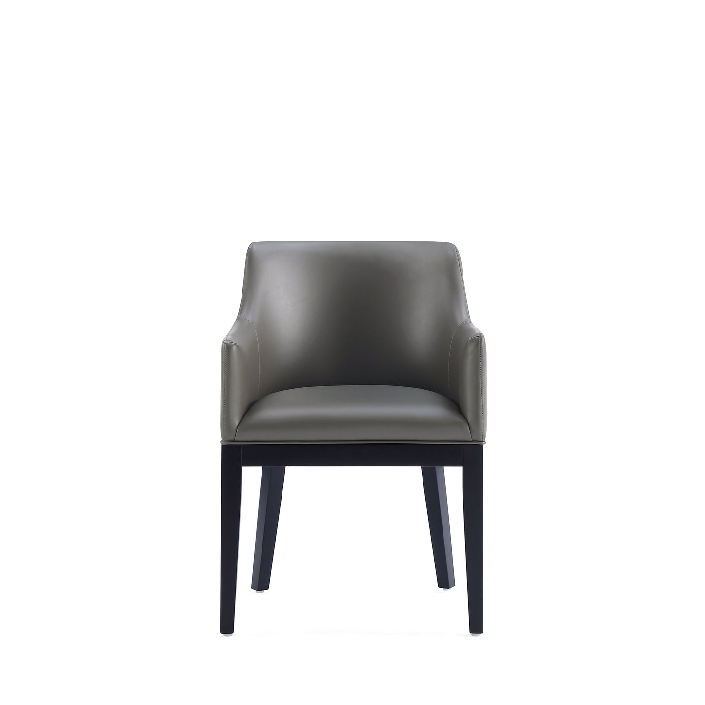 Gansevoort Modern Wood Vegan Leather Armchair in Graphite - Set of 2 2-DC051AR-PE