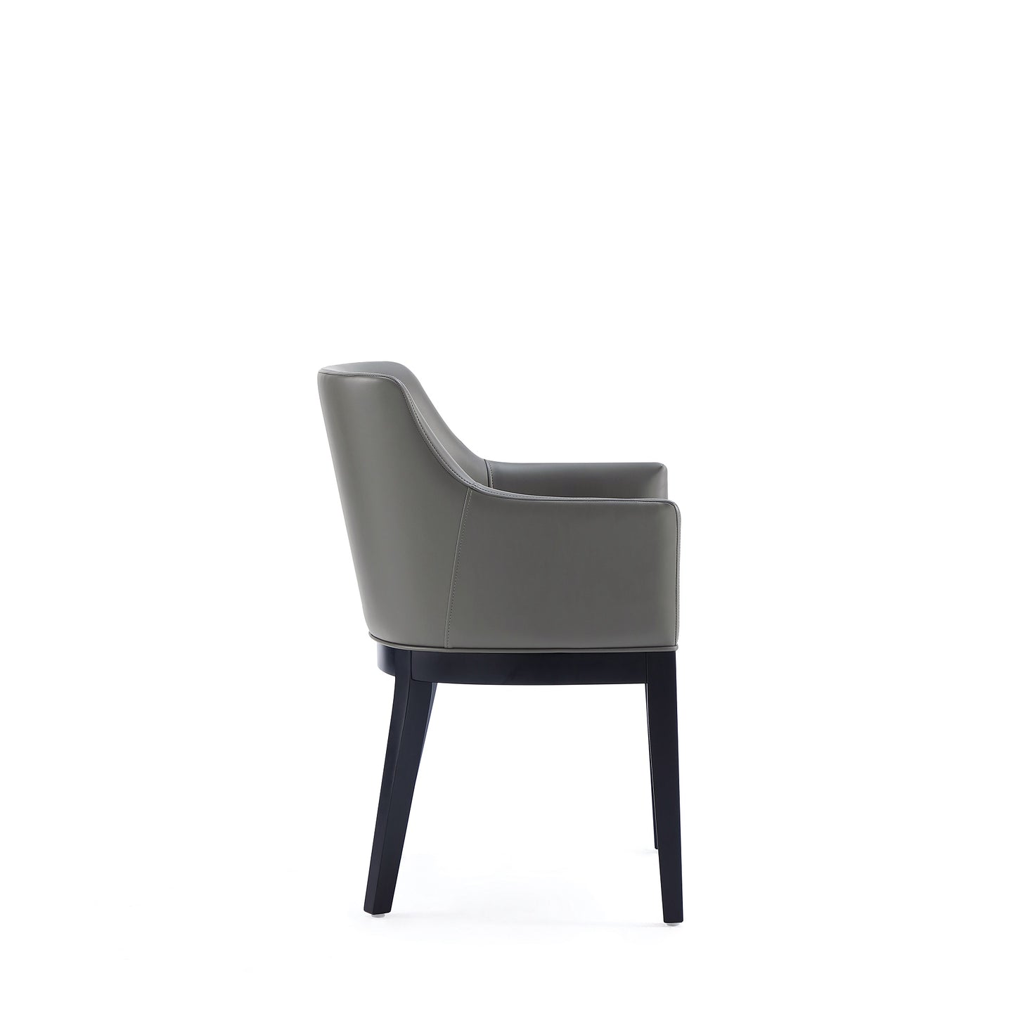 Gansevoort Modern Wood Vegan Leather Armchair in Graphite - Set of 2 2-DC051AR-PE