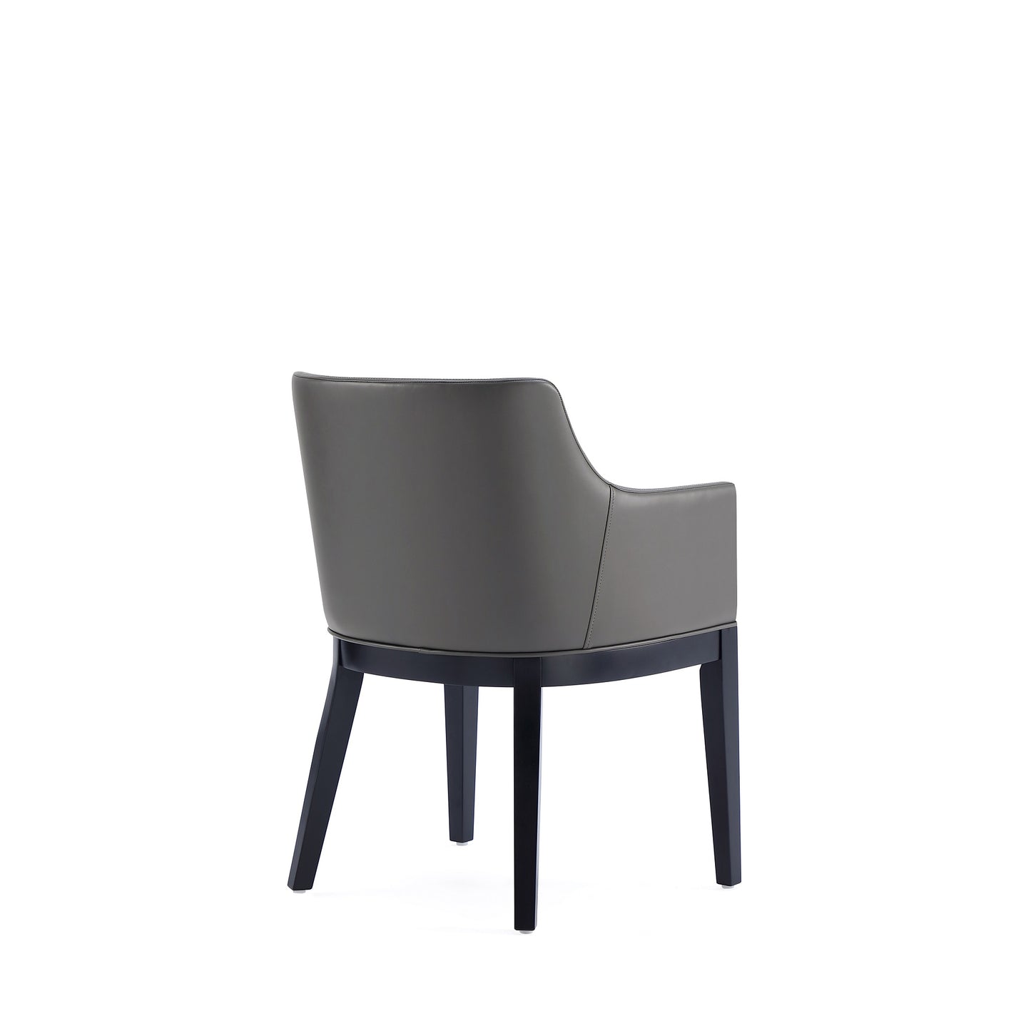 Gansevoort Modern Wood Vegan Leather Armchair in Graphite - Set of 2 2-DC051AR-PE