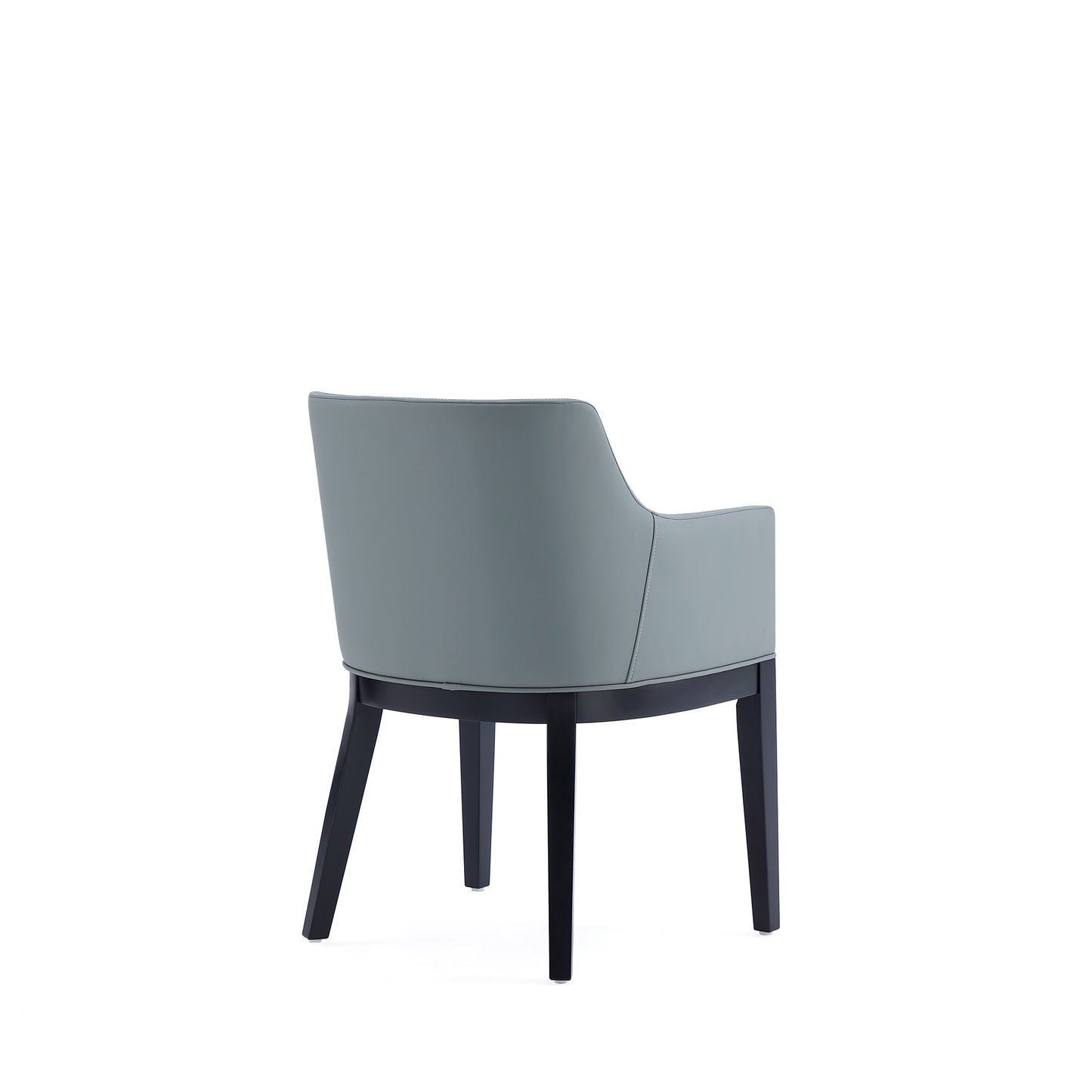 Gansevoort Modern Wood Vegan Leather Armchair in Pewter - Set of 2 2-DC051AR-PT
