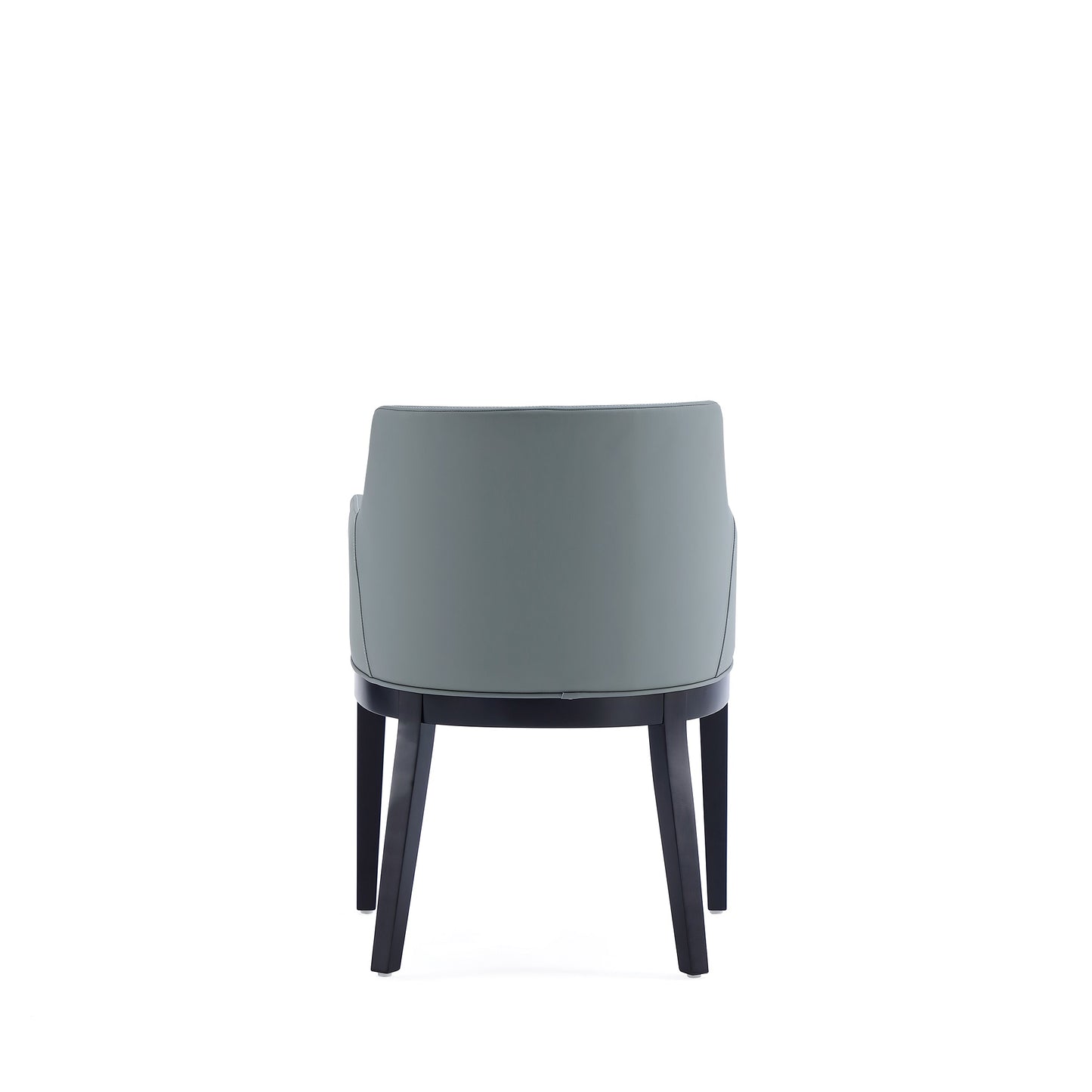 Gansevoort Modern Wood Vegan Leather Armchair in Pewter - Set of 2 2-DC051AR-PT