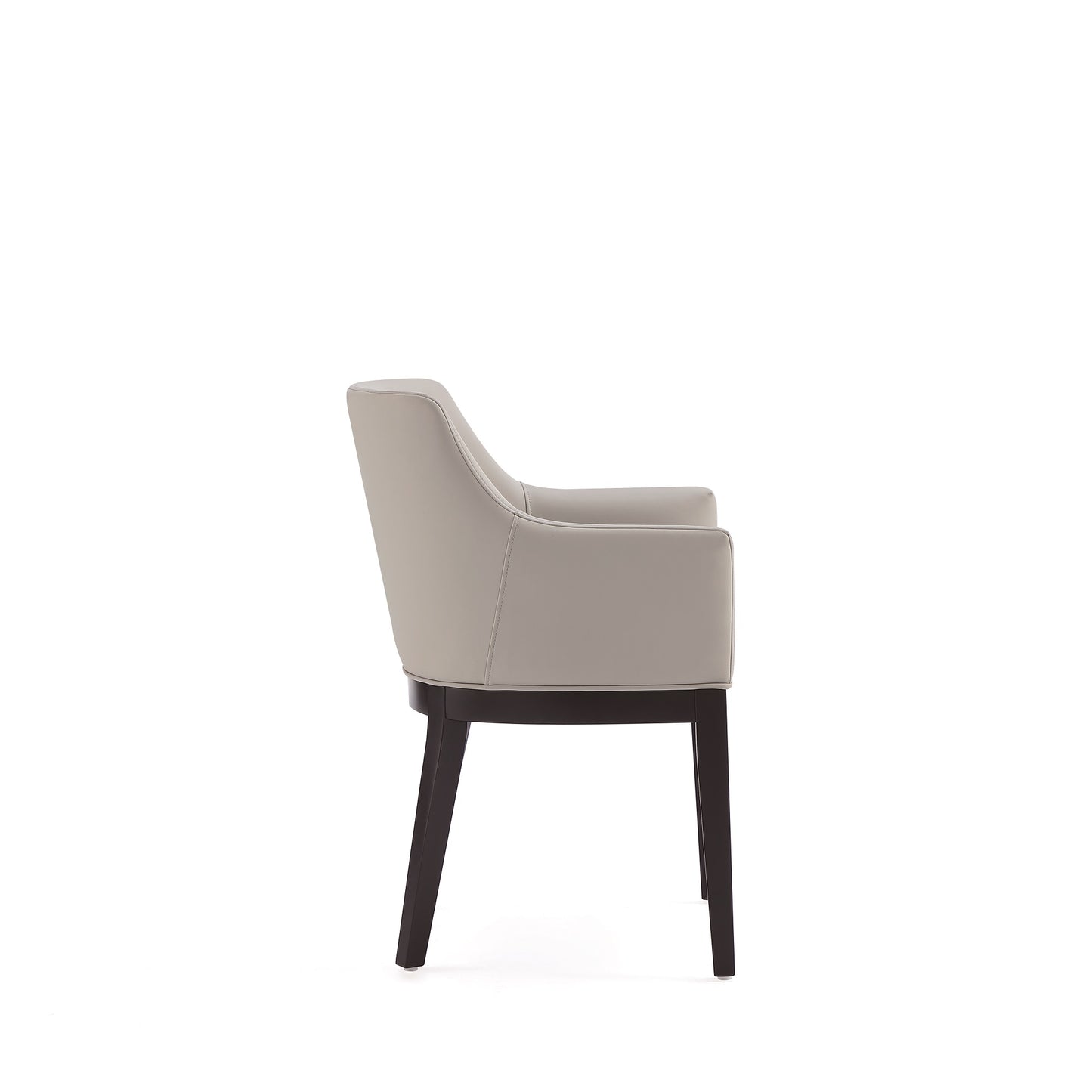 Gansevoort Modern Wood Vegan Leather Armchair in Stone Gray - Set of 2 2-DC051AR-ST