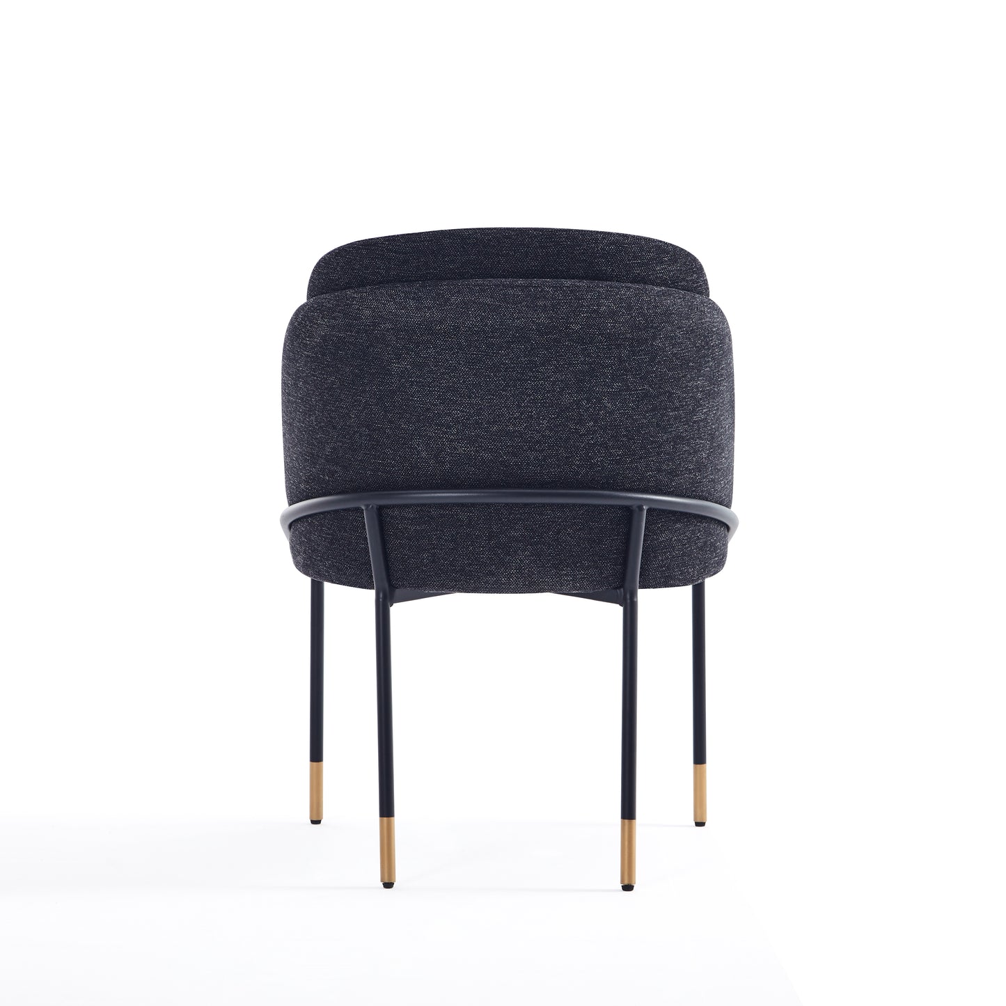 Manhattan Comfort Flor Fabric Dining Chair - Set of 2 in Black 2-DC052-BK