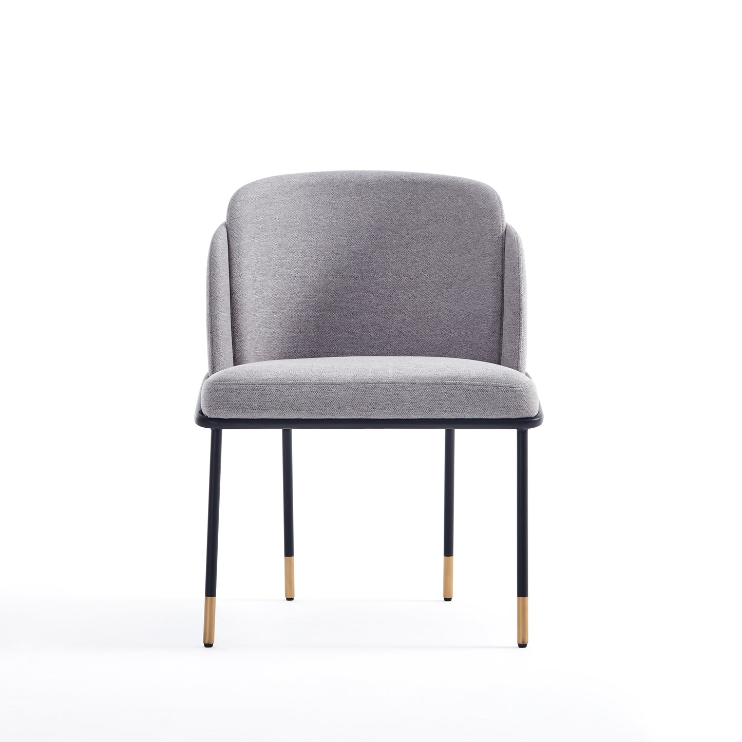 Flor Modern Metal Twill Weave Dining Chair in Gray - Set of 2 2-DC052-GY