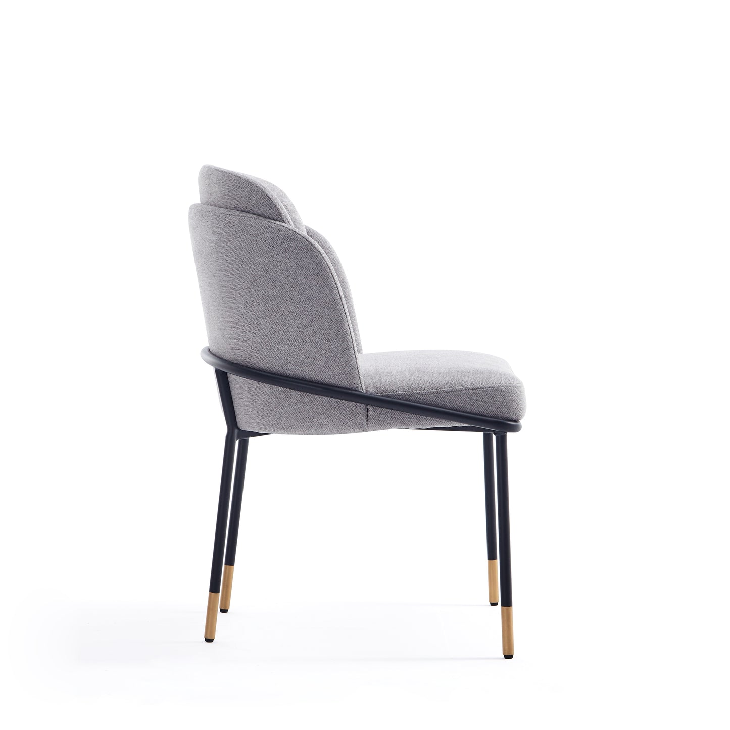 Flor Modern Metal Twill Weave Dining Chair in Gray - Set of 2 2-DC052-GY