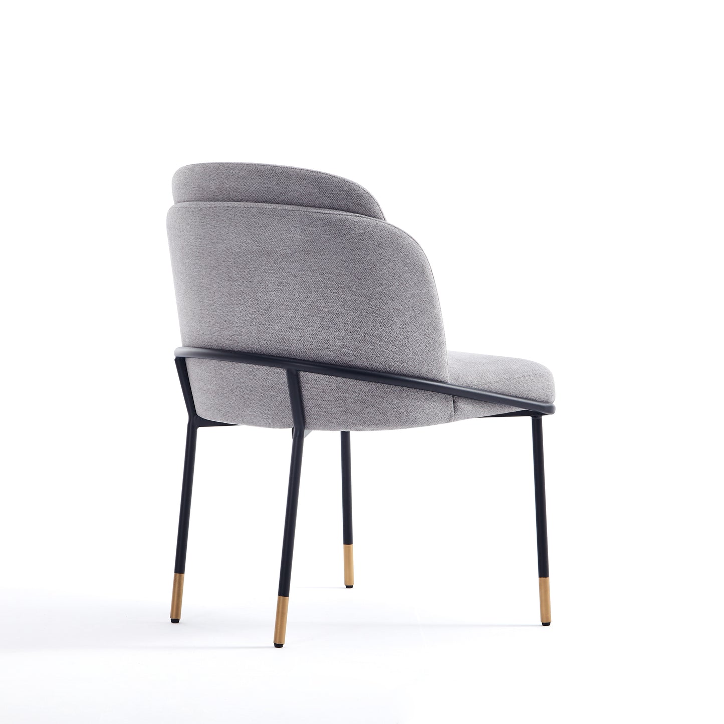 Flor Modern Metal Twill Weave Dining Chair in Gray - Set of 2 2-DC052-GY