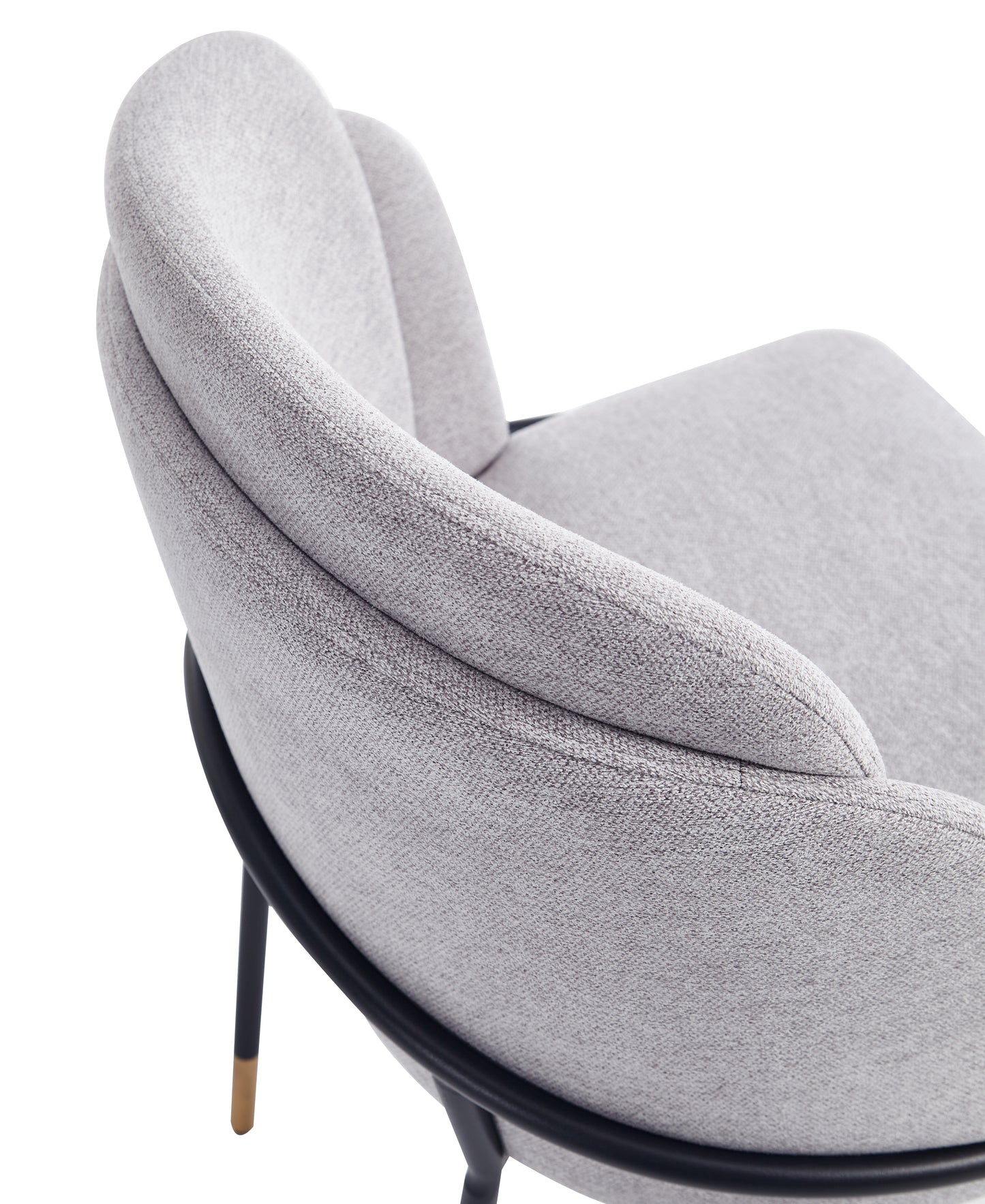 Flor Modern Metal Twill Weave Dining Chair in Gray - Set of 2 2-DC052-GY