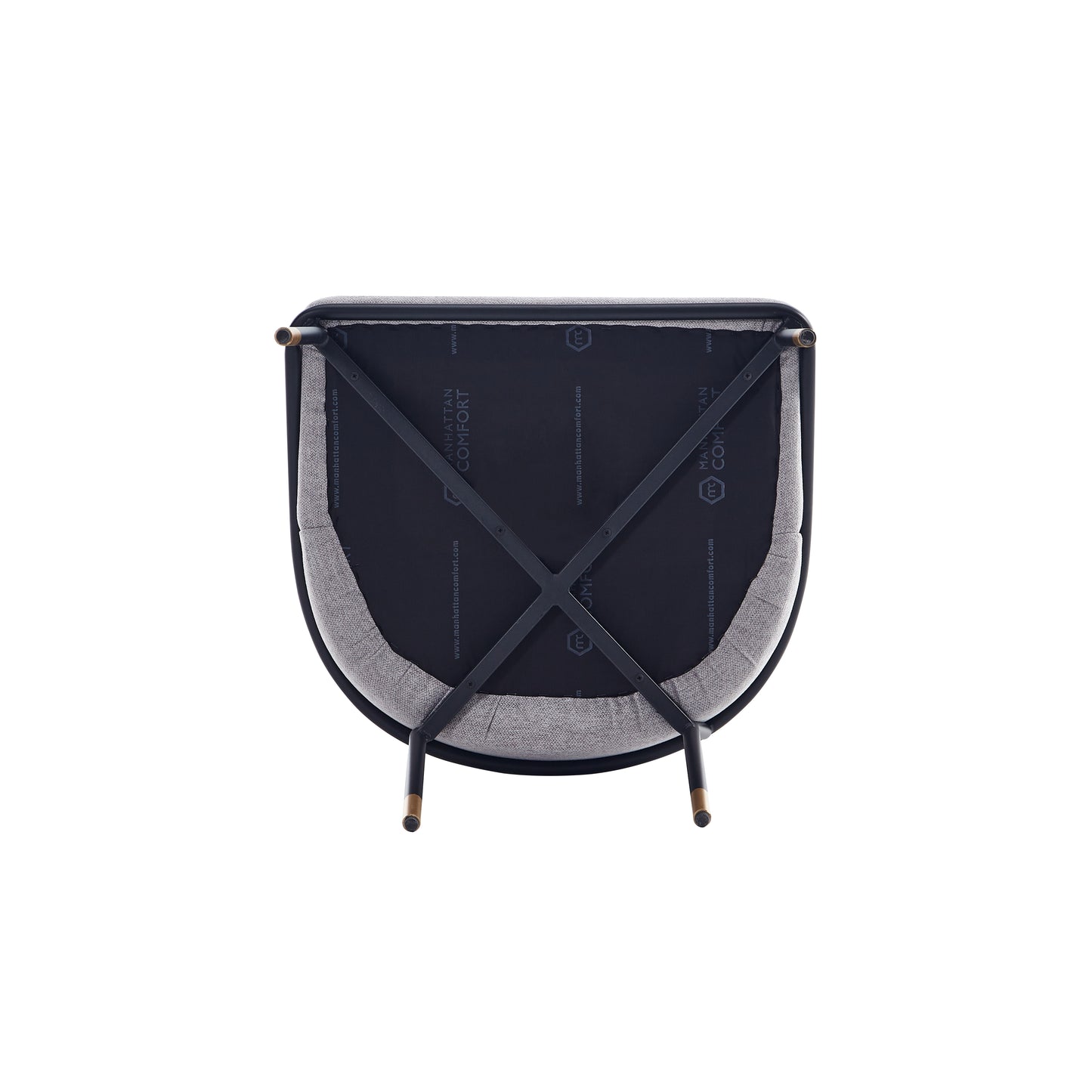 Flor Modern Metal Twill Weave Dining Chair in Gray - Set of 2 2-DC052-GY