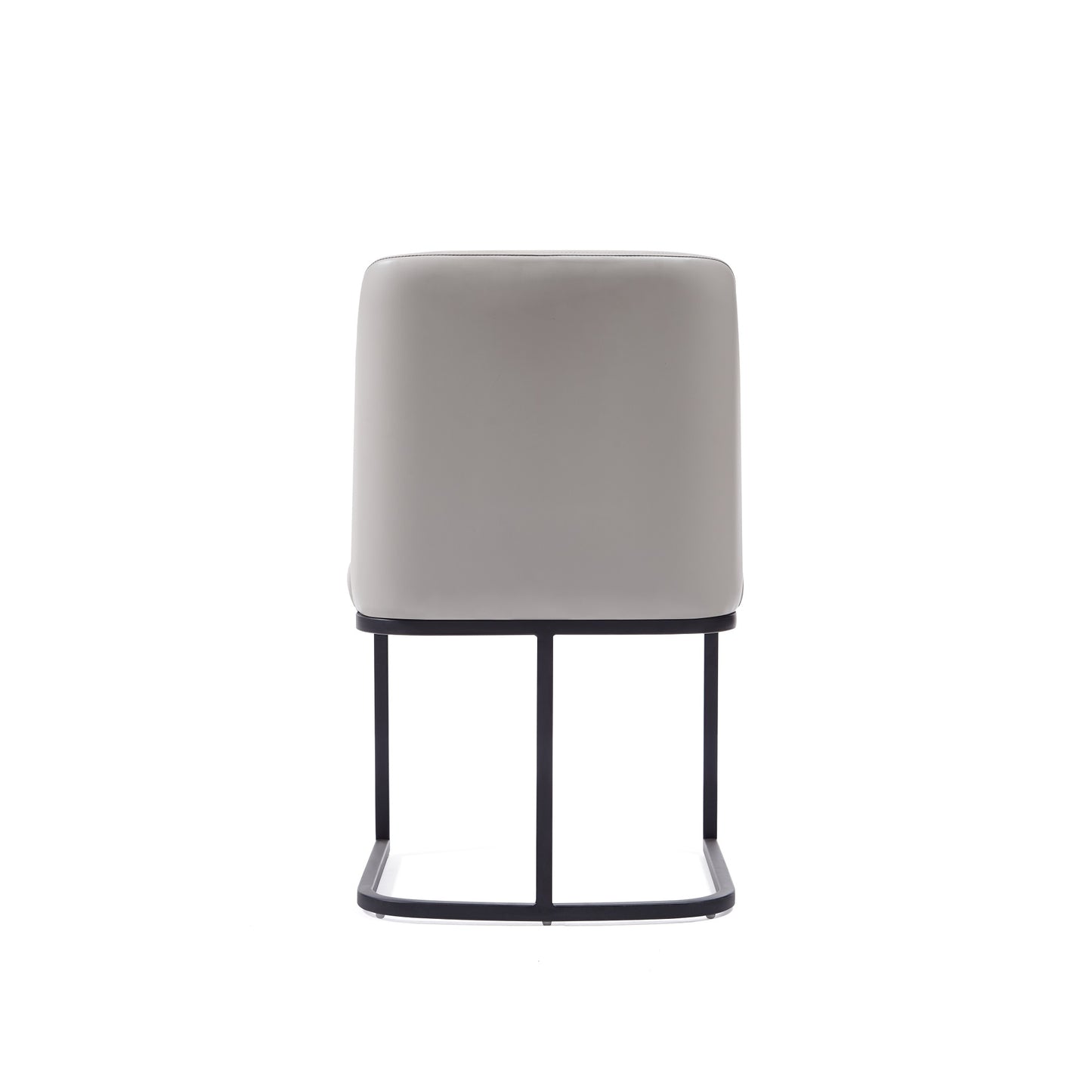 Serena Modern Metal Vegan Leather Dining Chair in Light Gray - Set of 2 2-DC056-LG