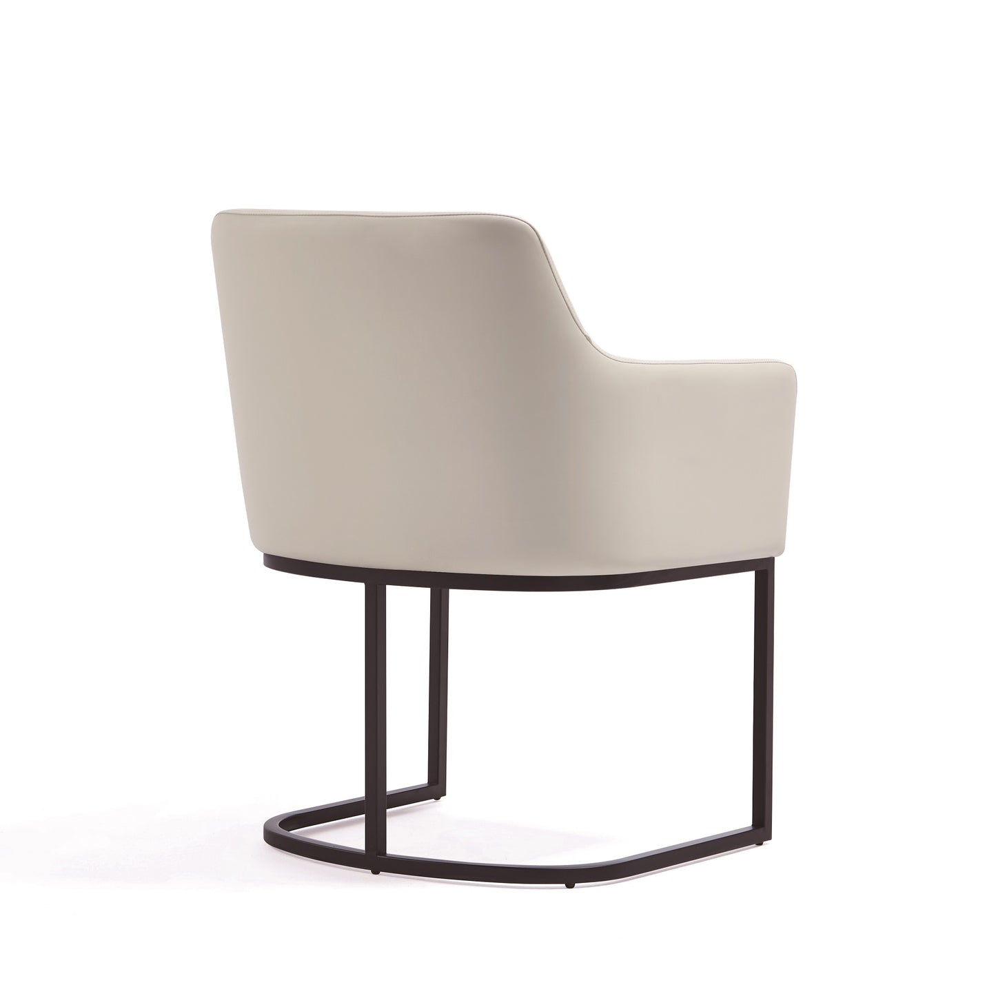Serena Modern Metal Vegan Leather Armchair in Ivory - Set of 2 2-DC056AR-CR