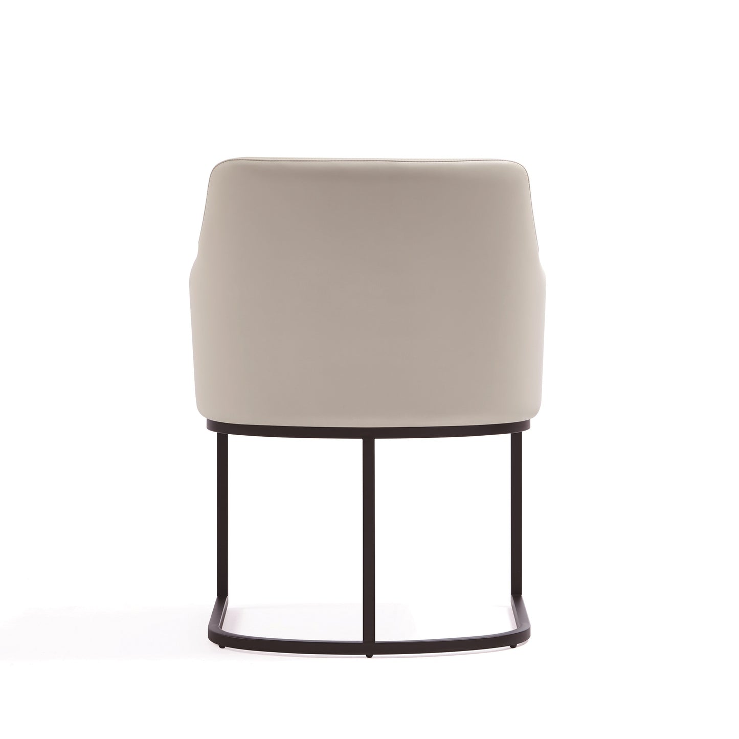 Serena Modern Metal Vegan Leather Armchair in Ivory - Set of 2 2-DC056AR-CR