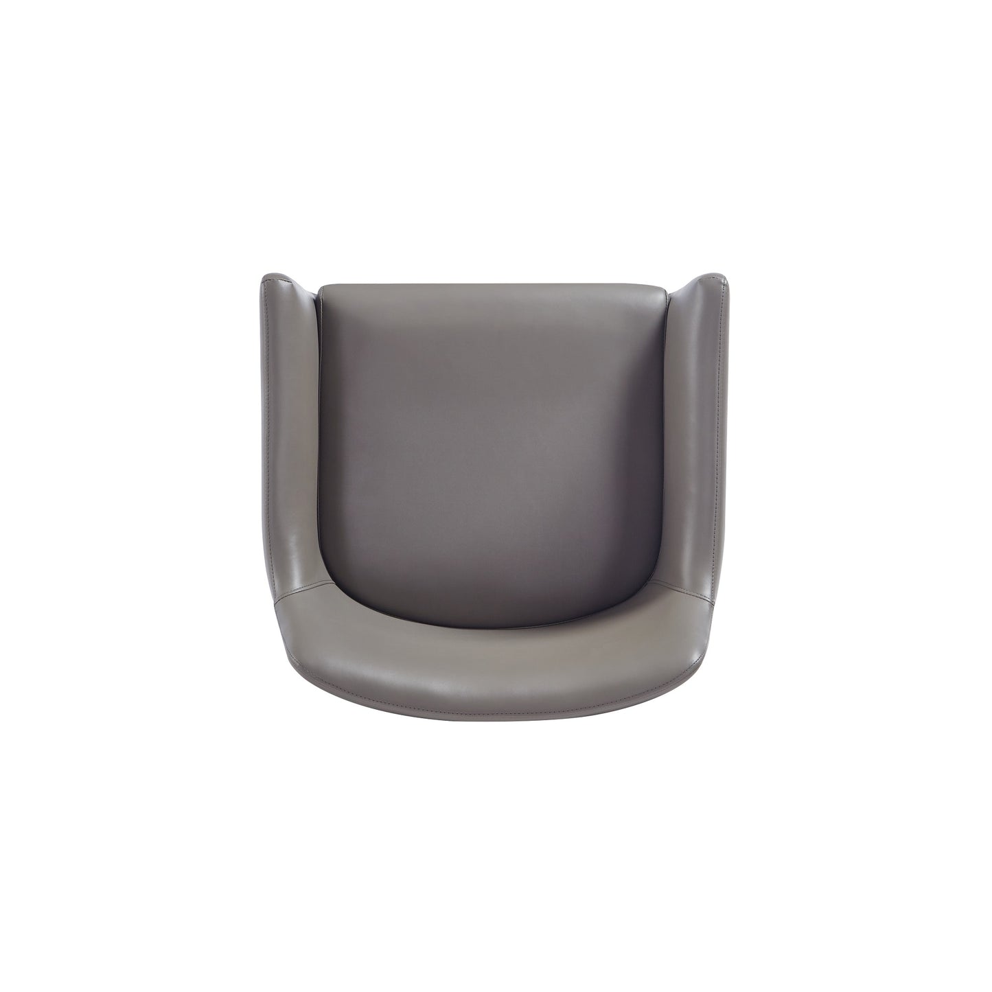 Manhattan Comfort Modern Serena Dining Armchair Upholstered in Leatherette with Steel Legs in Grey - Set of 2 2-DC056AR-GY