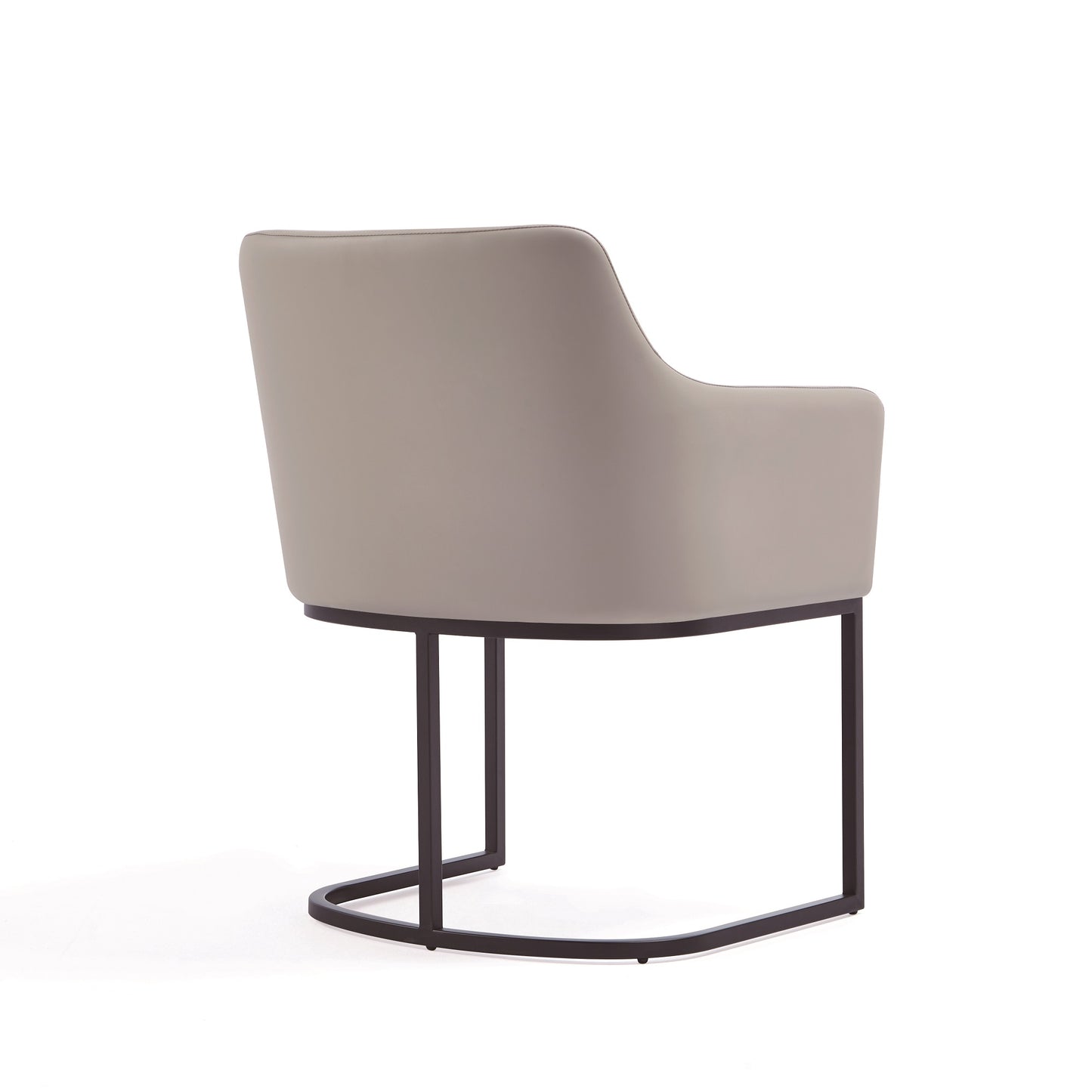 Serena Modern Metal Vegan Leather Armchair in Light Gray - Set of 2 2-DC056AR-LG