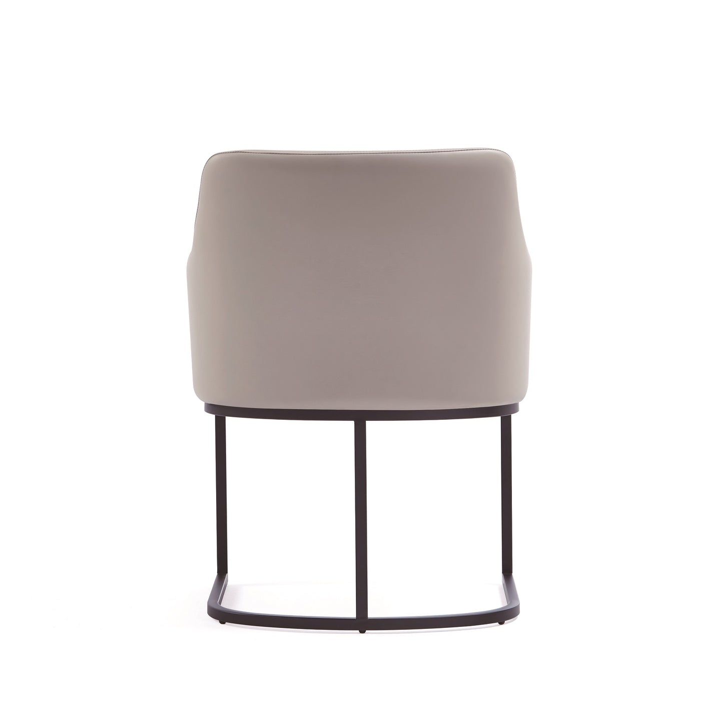 Serena Modern Metal Vegan Leather Armchair in Light Gray - Set of 2 2-DC056AR-LG