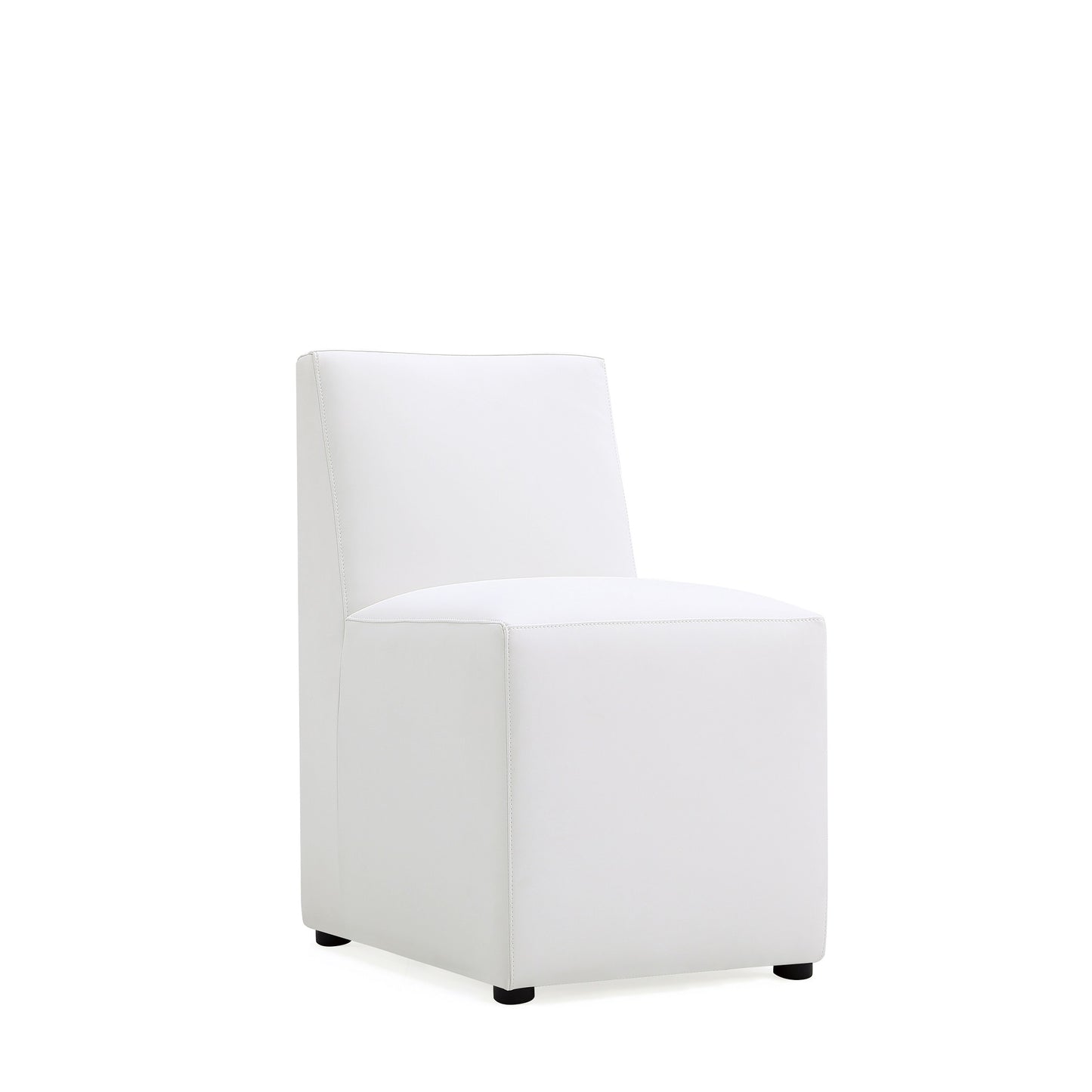 Manhattan Comfort Anna Modern Square Faux Leather Dining Chair in Cream (Set of 2) 2-DC058-CR
