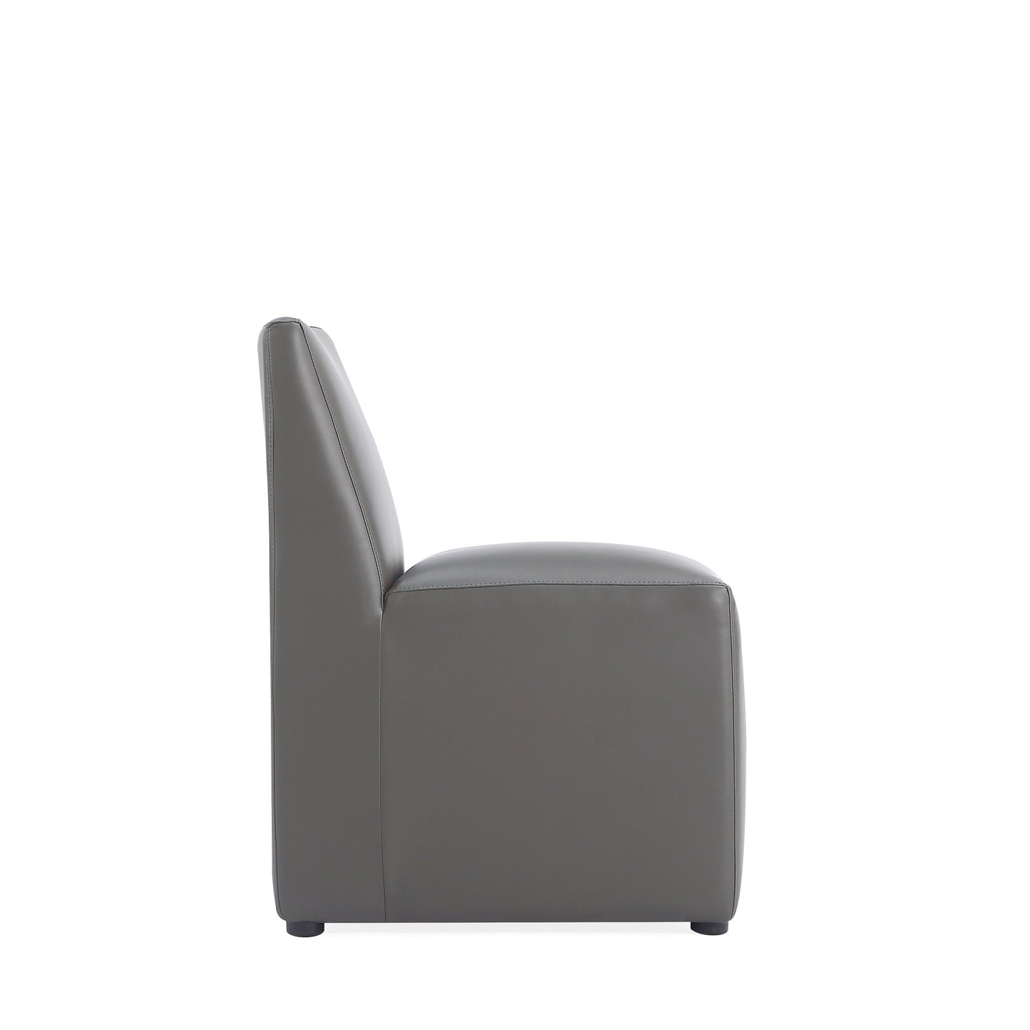 Manhattan Comfort Anna Modern Square Faux Leather Dining Chair in Pewter (Set of 2) 2-DC058-PE