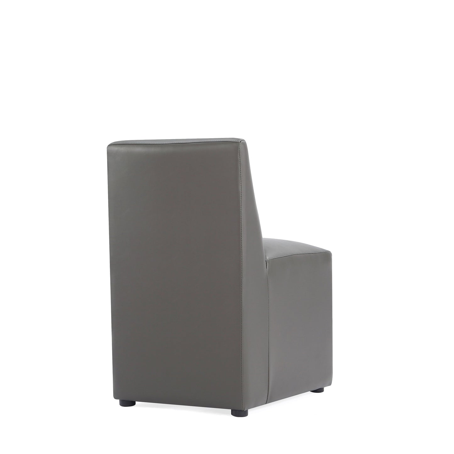 Manhattan Comfort Anna Modern Square Faux Leather Dining Chair in Pewter (Set of 2) 2-DC058-PE