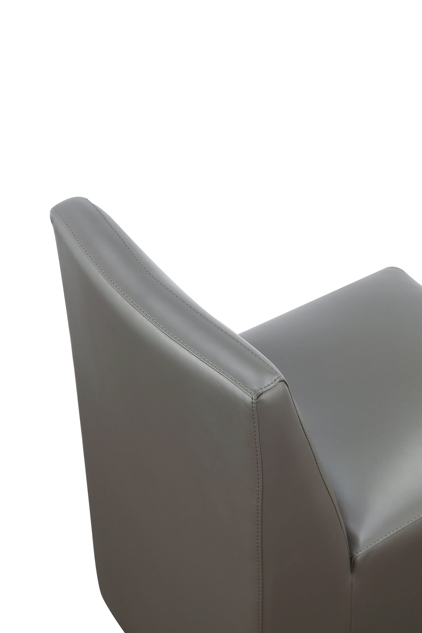 Manhattan Comfort Anna Modern Square Faux Leather Dining Chair in Pewter (Set of 2) 2-DC058-PE