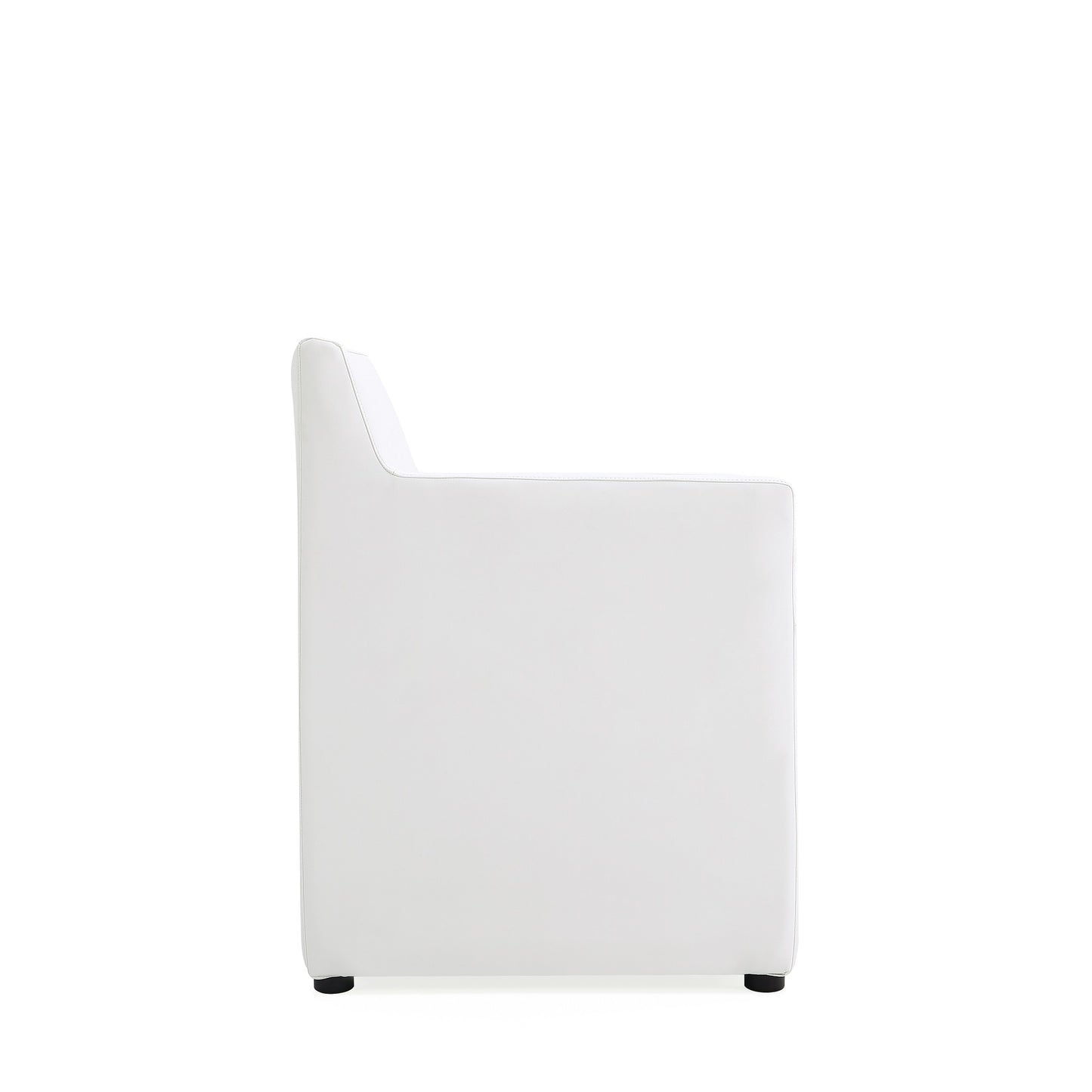 Anna Square Modern Vegan Leather Armchair in White - Set of 2 2-DC058AR-CR
