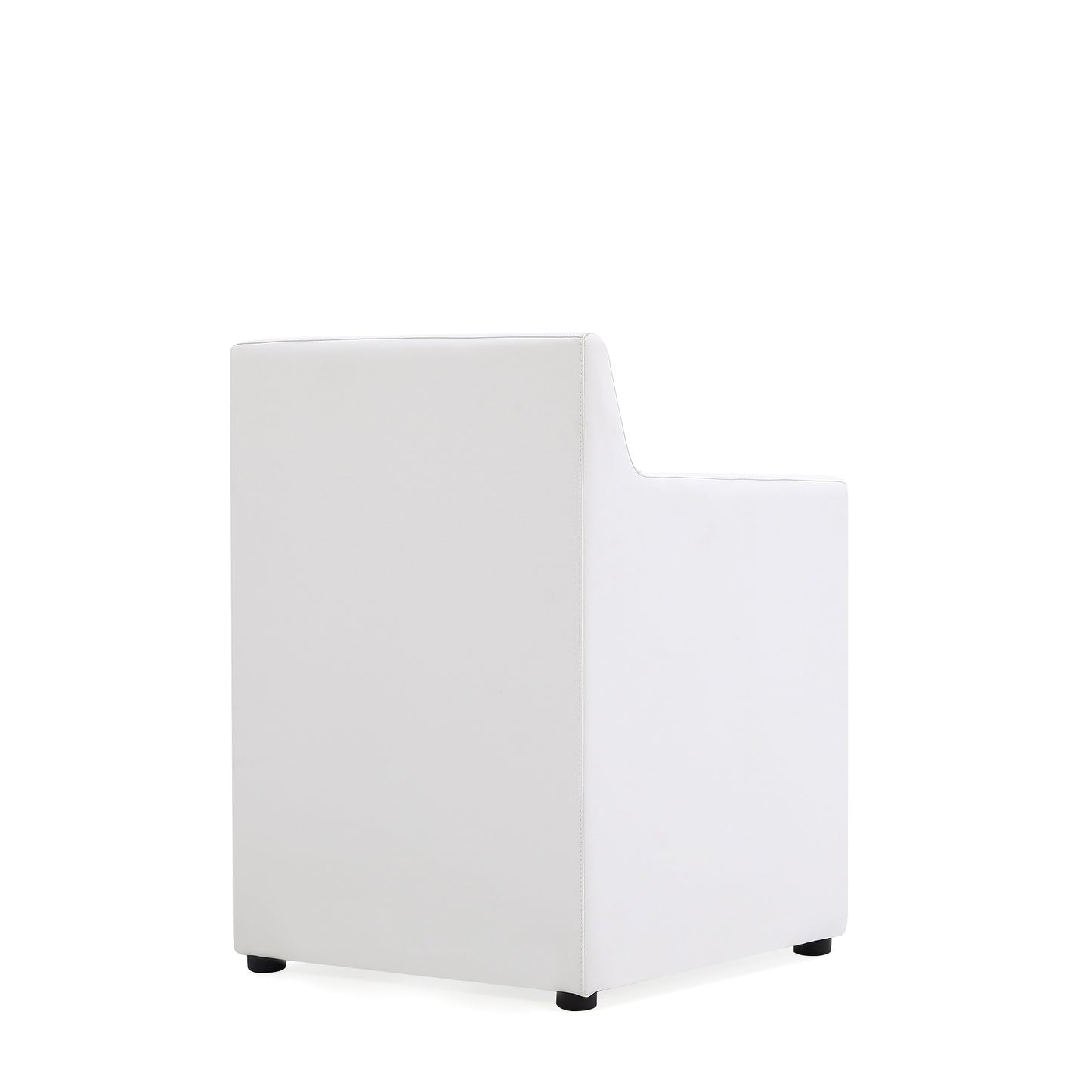 Anna Square Modern Vegan Leather Armchair in White - Set of 2 2-DC058AR-CR