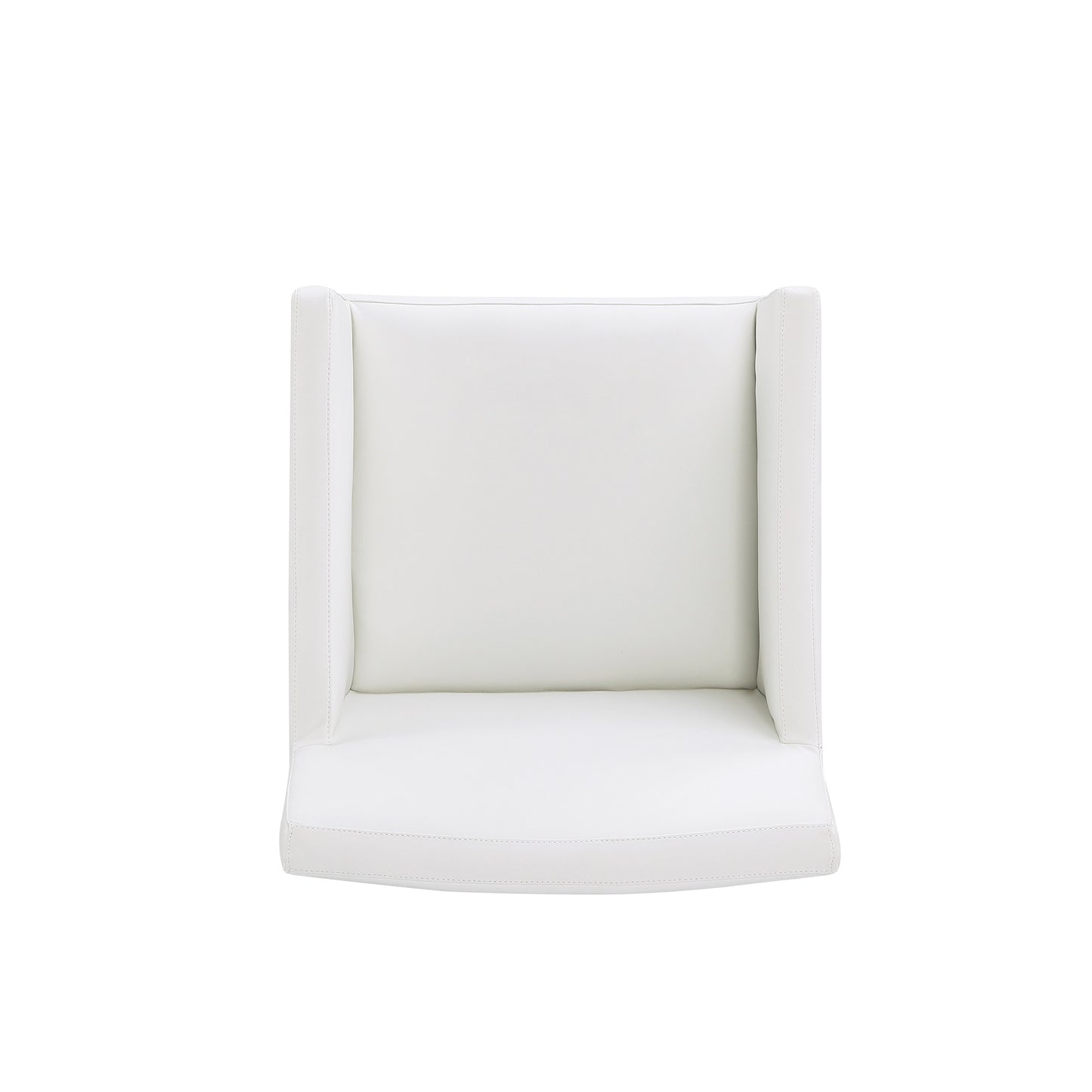 Anna Square Modern Vegan Leather Armchair in White - Set of 2 2-DC058AR-CR