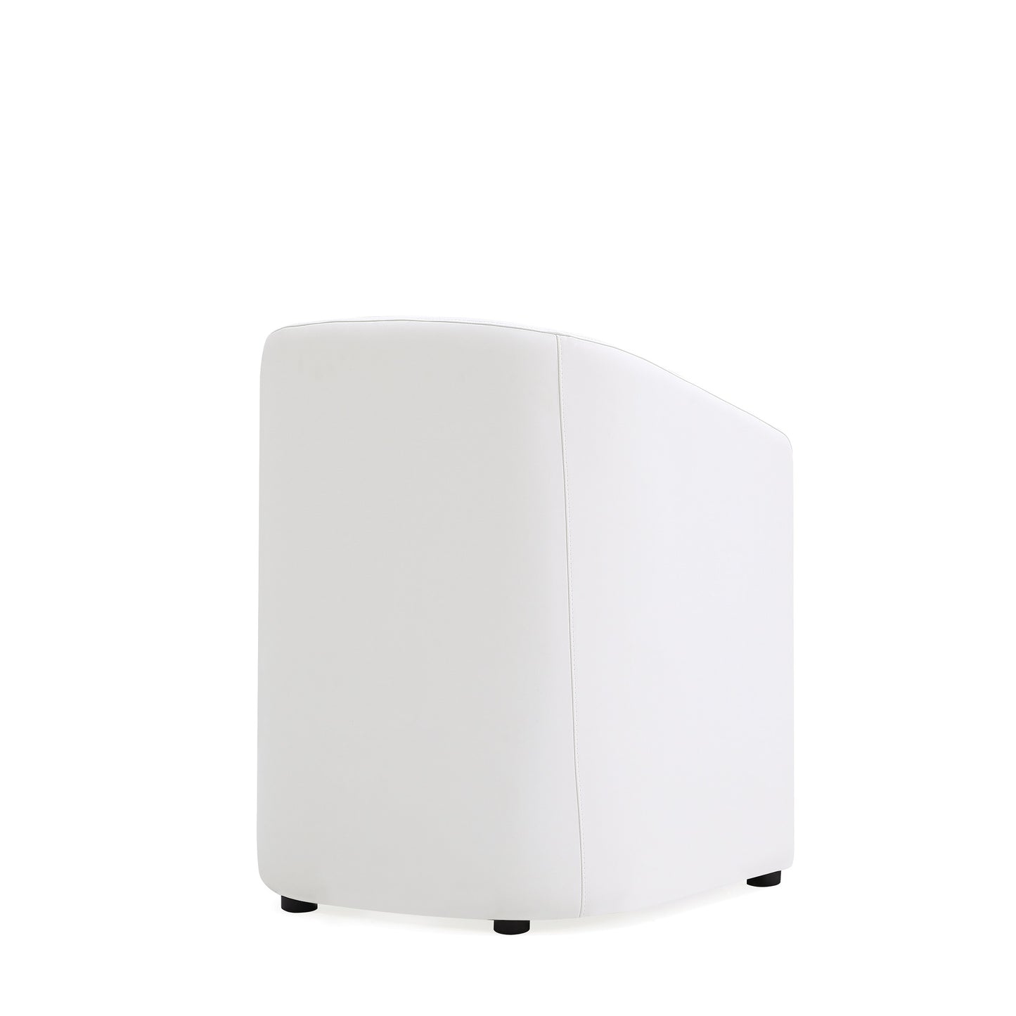 Anna Round Modern Vegan Leather Armchair in White - Set of 2 2-DC059AR-CR