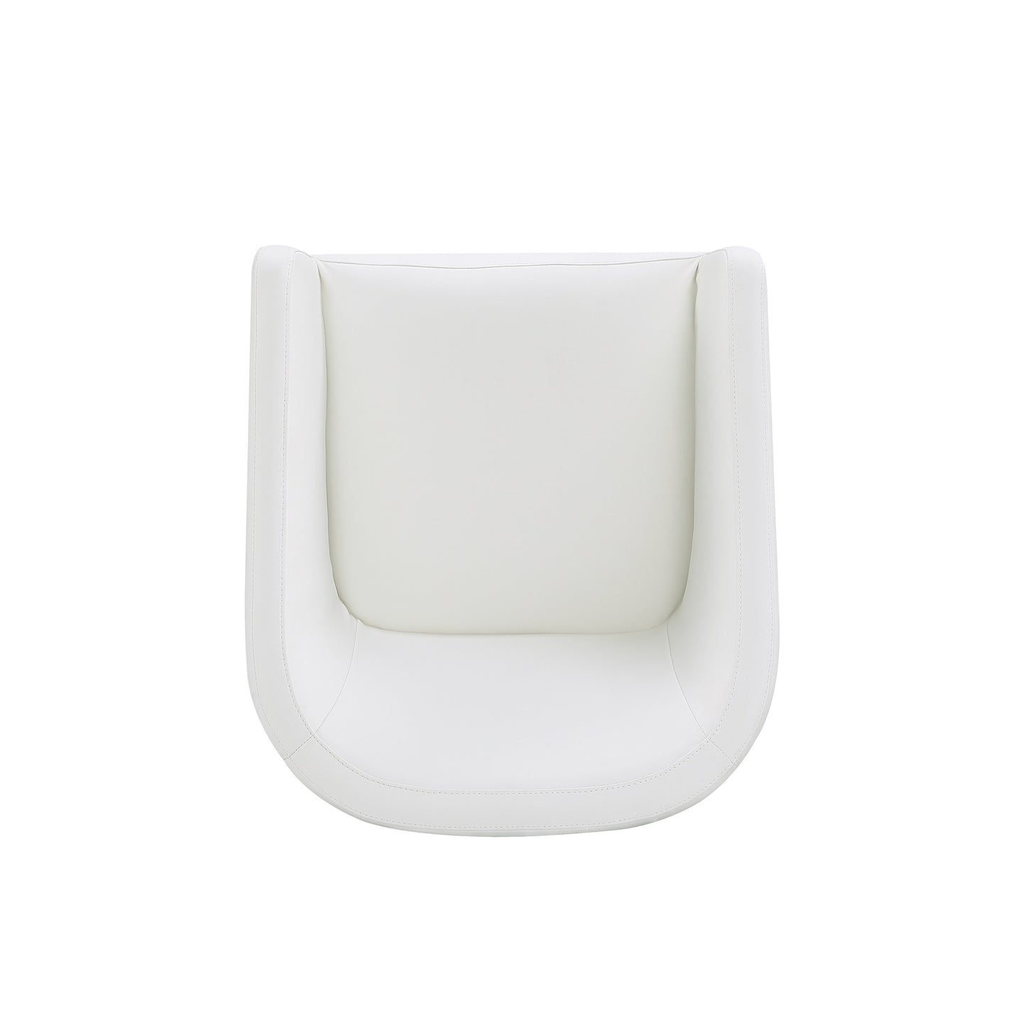 Anna Round Modern Vegan Leather Armchair in White - Set of 2 2-DC059AR-CR