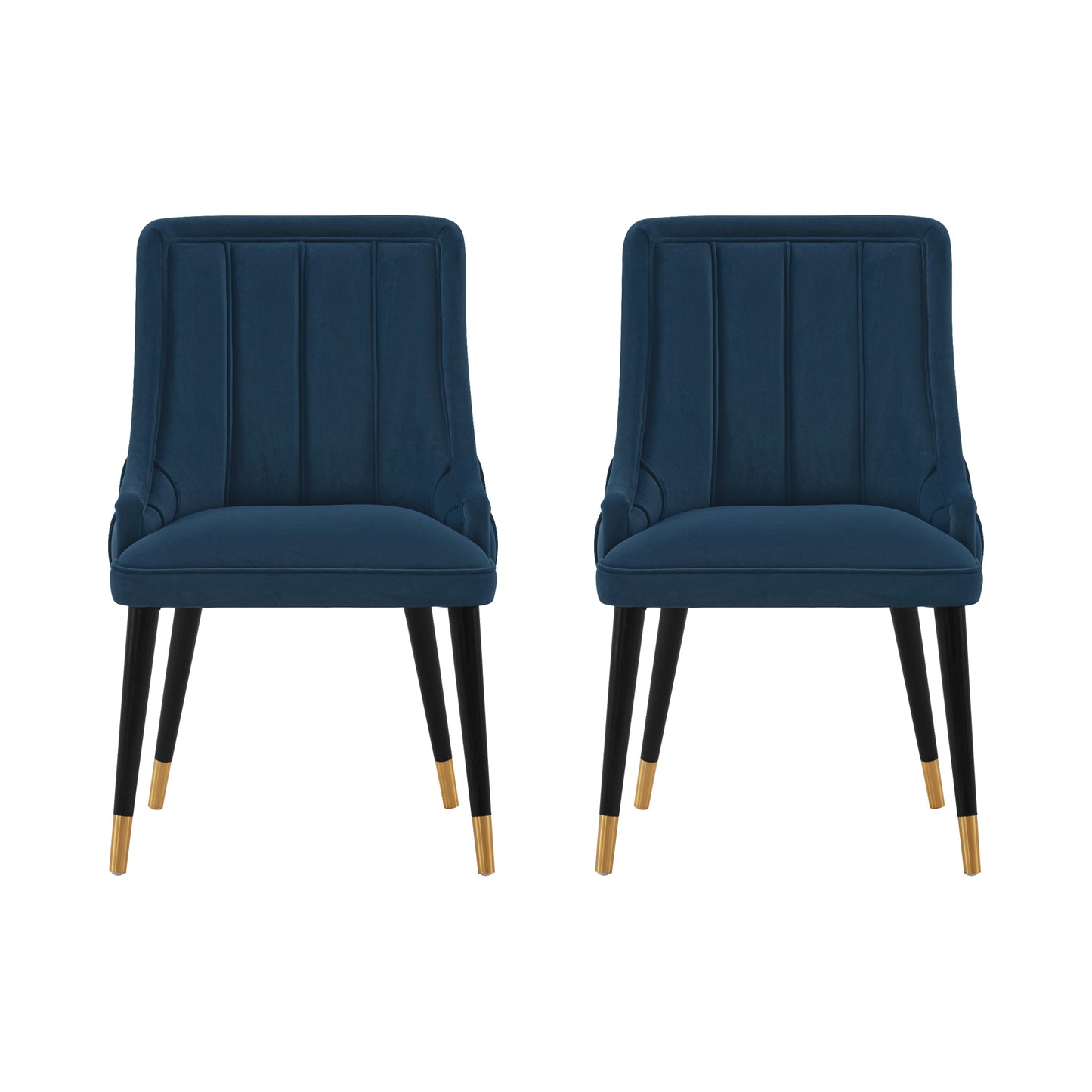 Eda Modern Wood Upholstered Dining Chair in Midnight Blue - Set of 2 2-DC073-BL