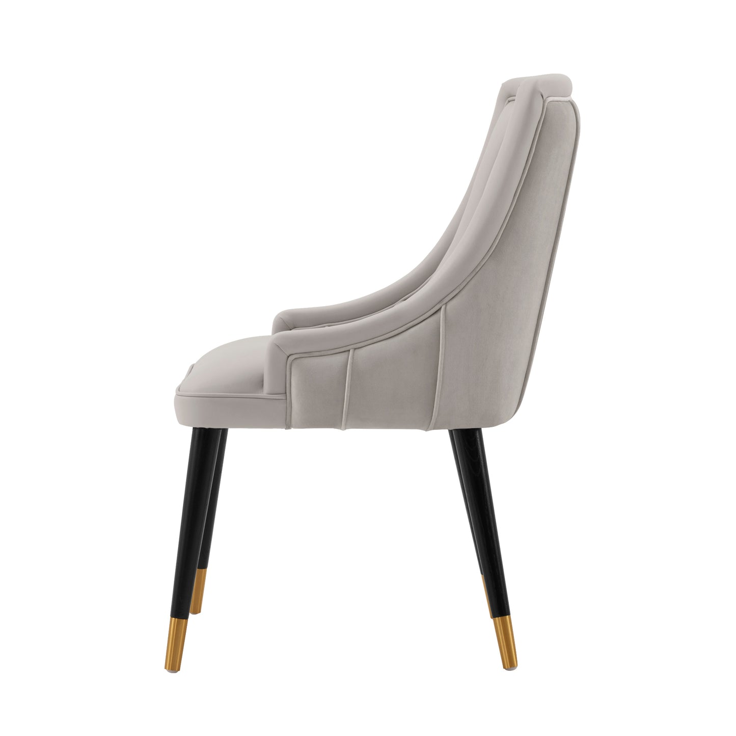 Manhattan Comfort Modern Eda Velvet and Leatherette Dining Chair in Grey- Set of 2 2-DC073-GY