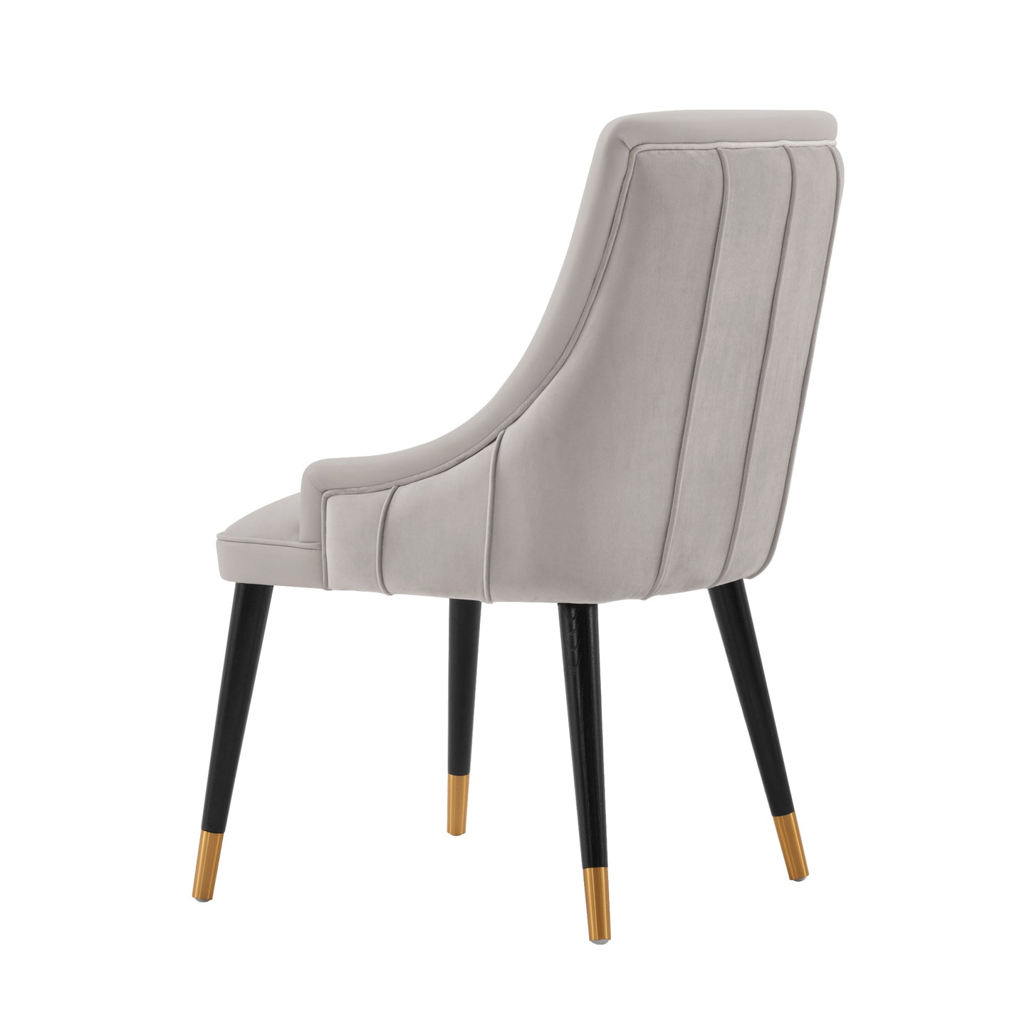 Manhattan Comfort Modern Eda Velvet and Leatherette Dining Chair in Grey- Set of 2 2-DC073-GY