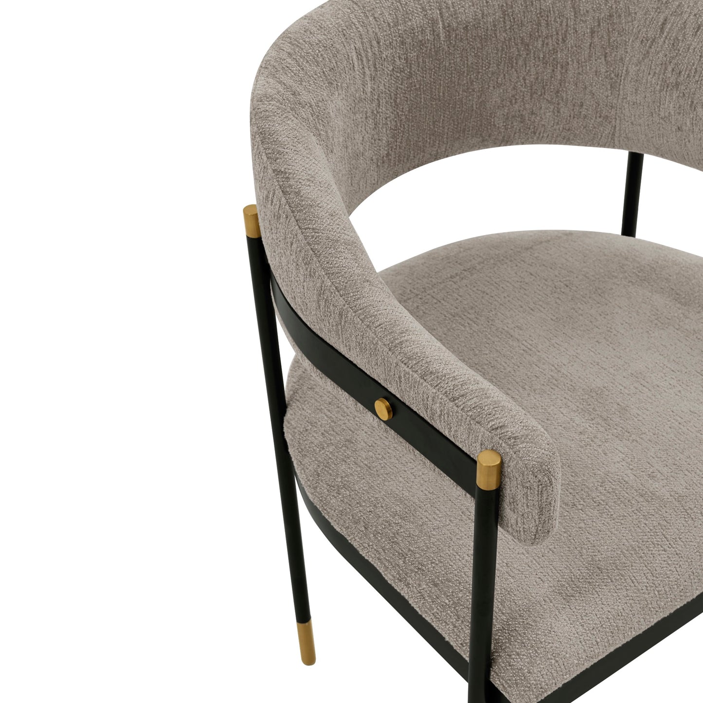 Manhattan Comfort Modern Lia Chenille Dining Armchair in Stone - Set of 2 2-DC074-ST