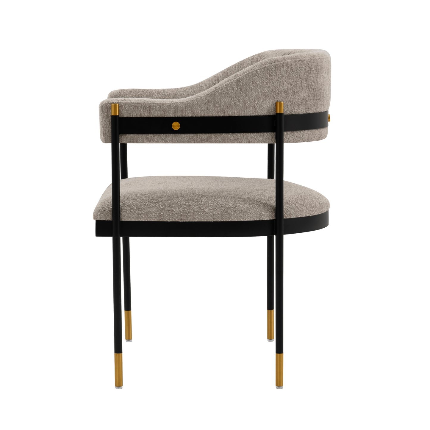 Manhattan Comfort Modern Lia Chenille Dining Armchair in Stone - Set of 2 2-DC074-ST