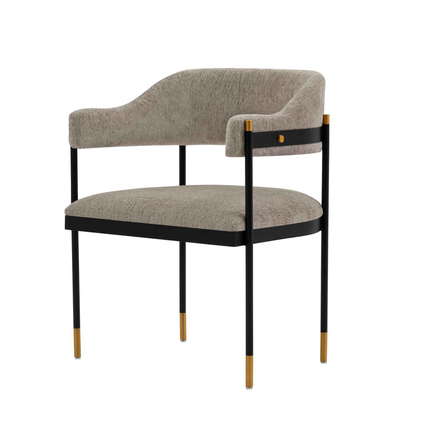Manhattan Comfort Modern Lia Chenille Dining Armchair in Stone - Set of 2 2-DC074-ST