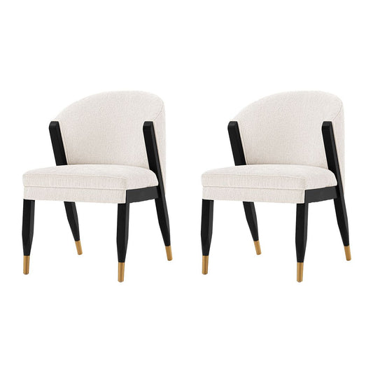Manhattan Comfort Modern Ola Boucle Dining Chair in Cream- Set of 2