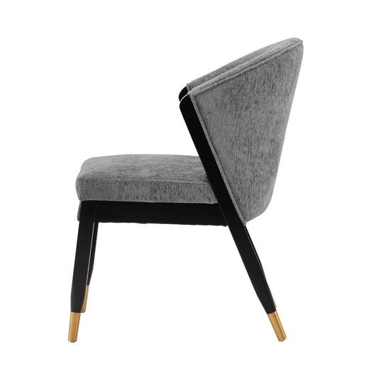 Manhattan Comfort Modern Ola Chenille Dining Chair in Grey- Set of 2 2-DC075-GY