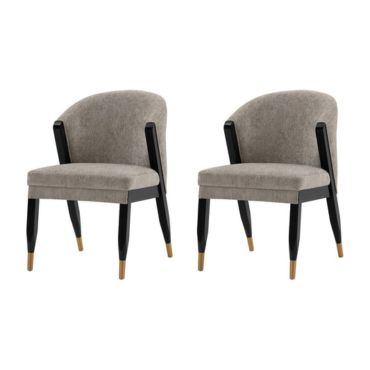 Manhattan Comfort Modern Ola Boucle Dining Chair in Stone- Set of 2