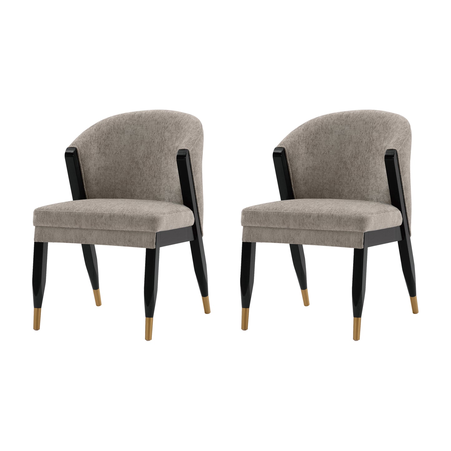 Manhattan Comfort Modern Ola Chenille Dining Chair in Stone- Set of 2 2-DC075-ST