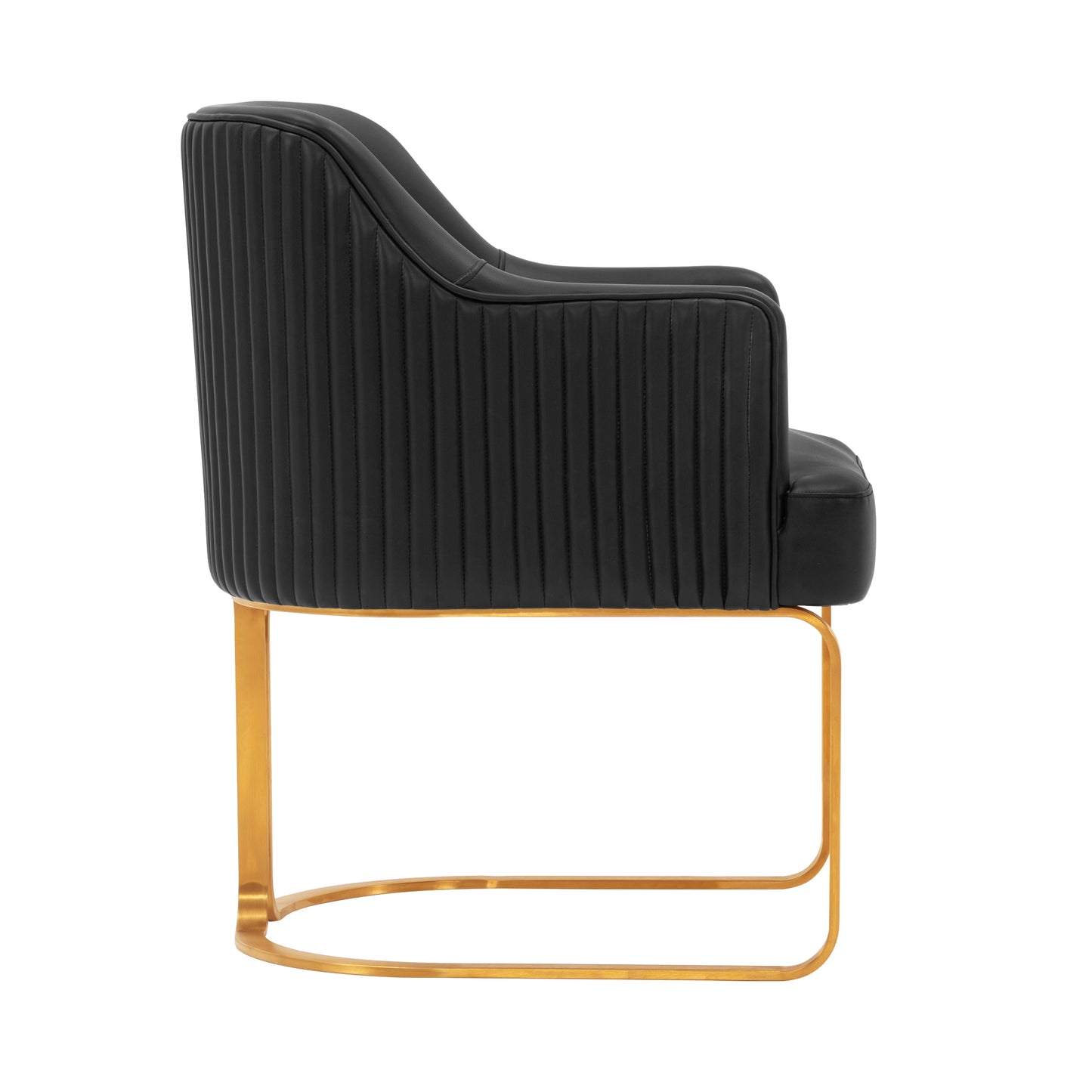 Raya Modern Wood Vegan Leather Dining Chair in Black - Set of 2 2-DC078-BK