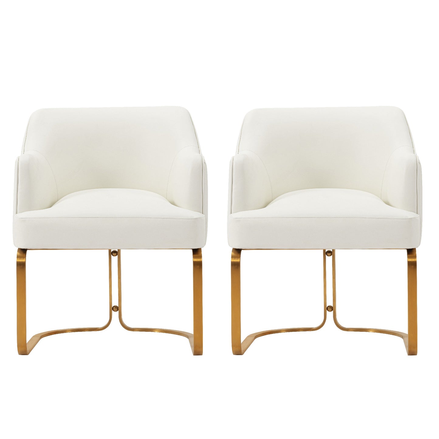 Raya Modern Wood Vegan Leather Dining Chair in Ivory - Set of 2 2-DC078-CR