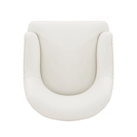 Manhattan Comfort Modern Raya Leatherette Dining Armchair in Cream - Set of 2 2-DC078-CR