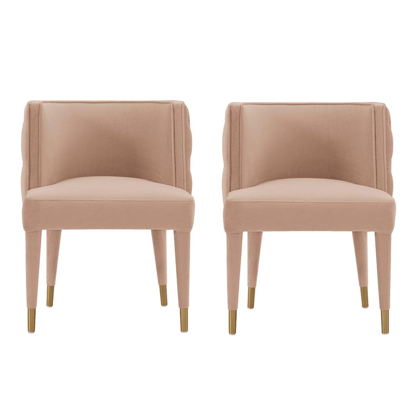 Manhattan Comfort Modern Maya Tufted Velvet Dining Chair in Nude - Set of 2 2-DC079-ND