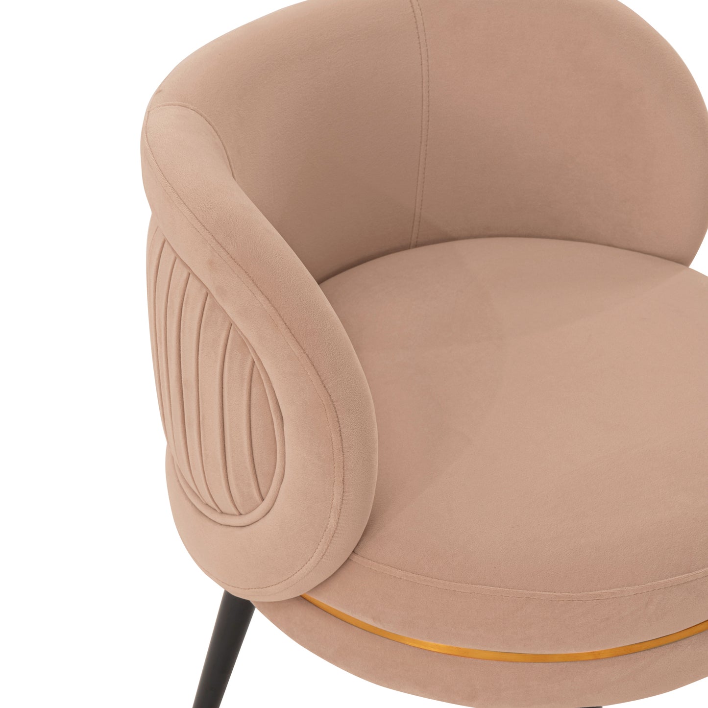 Kaya Modern Wood Velvet Dining Chair in Nude - Set of 2 2-DC080-ND