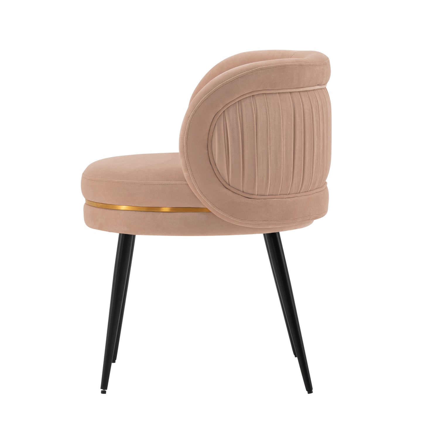 Kaya Modern Wood Velvet Dining Chair in Nude - Set of 2 2-DC080-ND