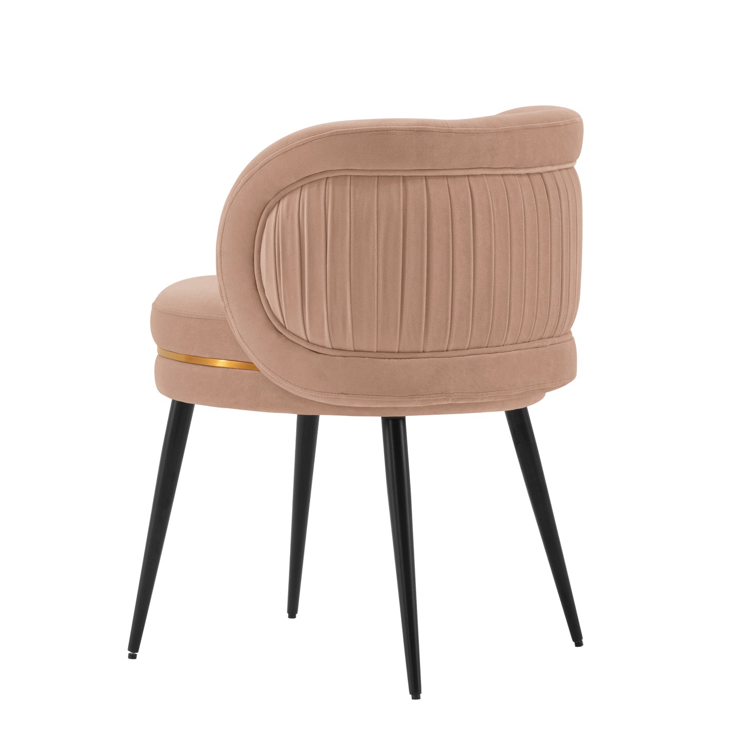Kaya Modern Wood Velvet Dining Chair in Nude - Set of 2 2-DC080-ND