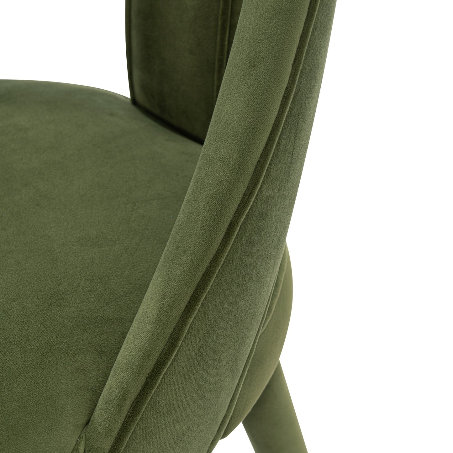 Manhattan Comfort Modern Neda Velvet Dining Chair in Olive Green - Set of 2 2-DC081-OG