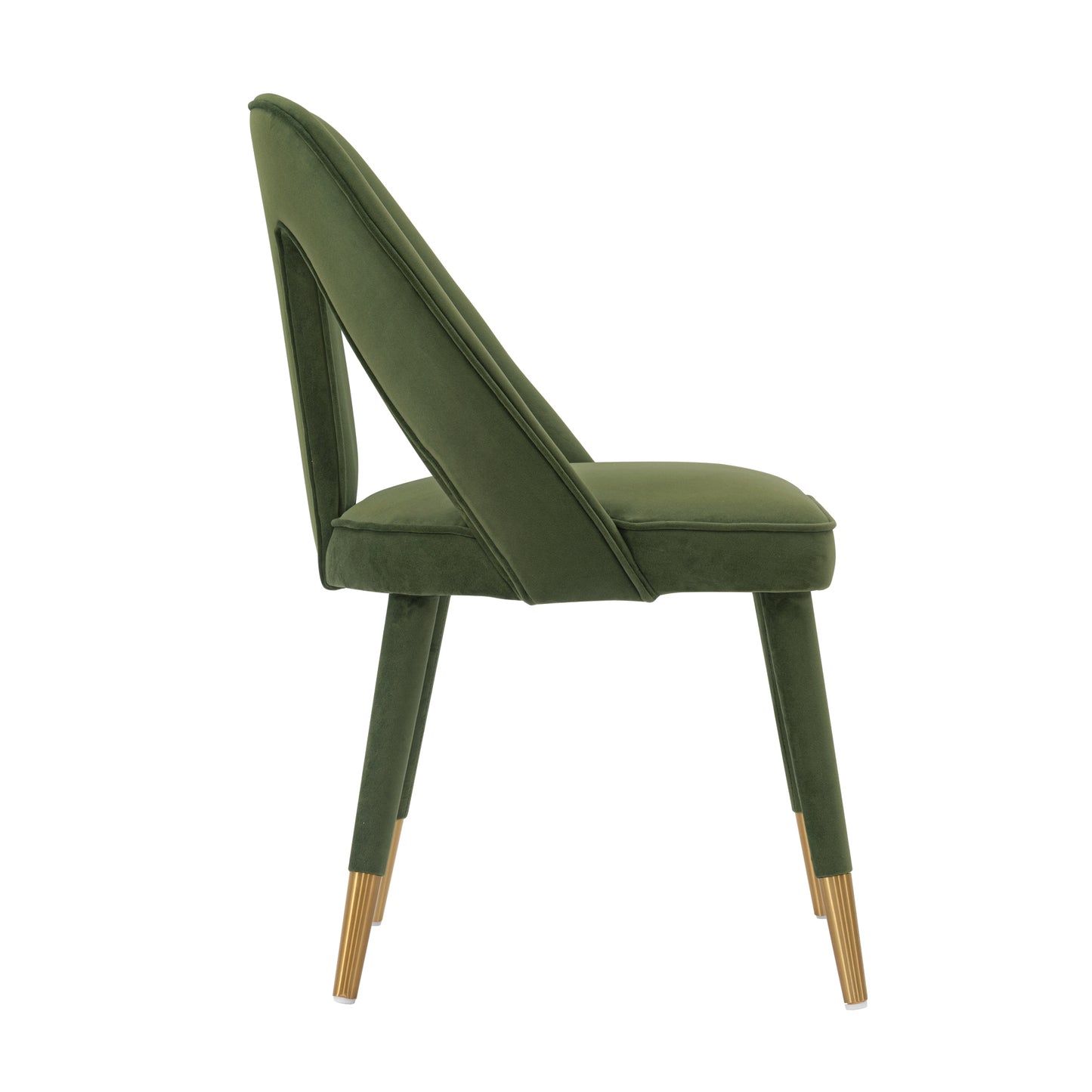 Manhattan Comfort Modern Neda Velvet Dining Chair in Olive Green - Set of 2 2-DC081-OG