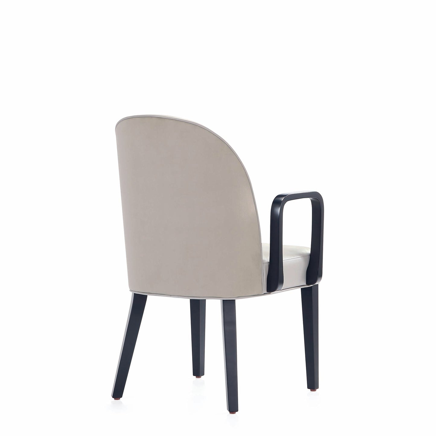 Manhattan Comfort Hillman Modern Leatherette and Velvet Upholstered Dining Arm Chair in Light Grey- Set of 2 2-DC087AR-LG